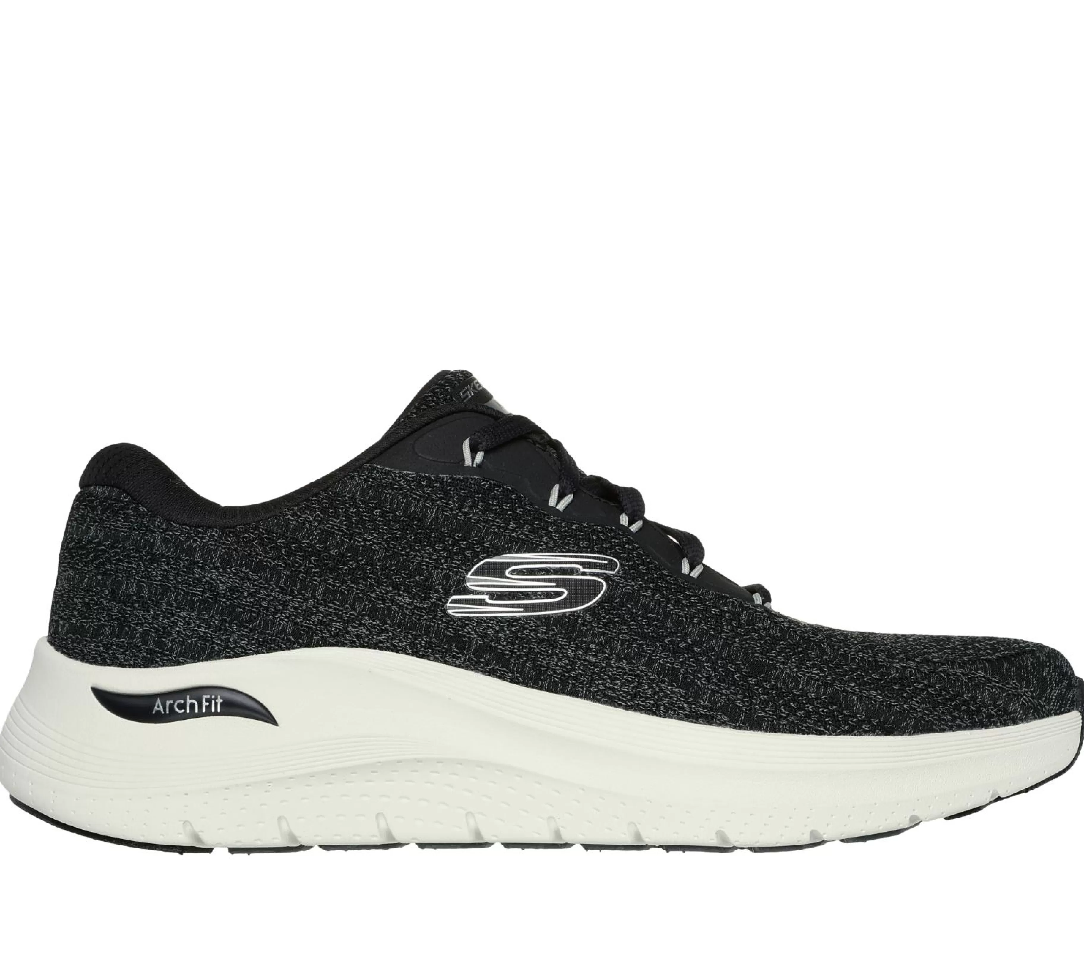 Sapatos Com Atacadores | Sapatilhas Casuais | SKECHERS Arch Fit 2.0 - Road Wave PRETO / BRANCO