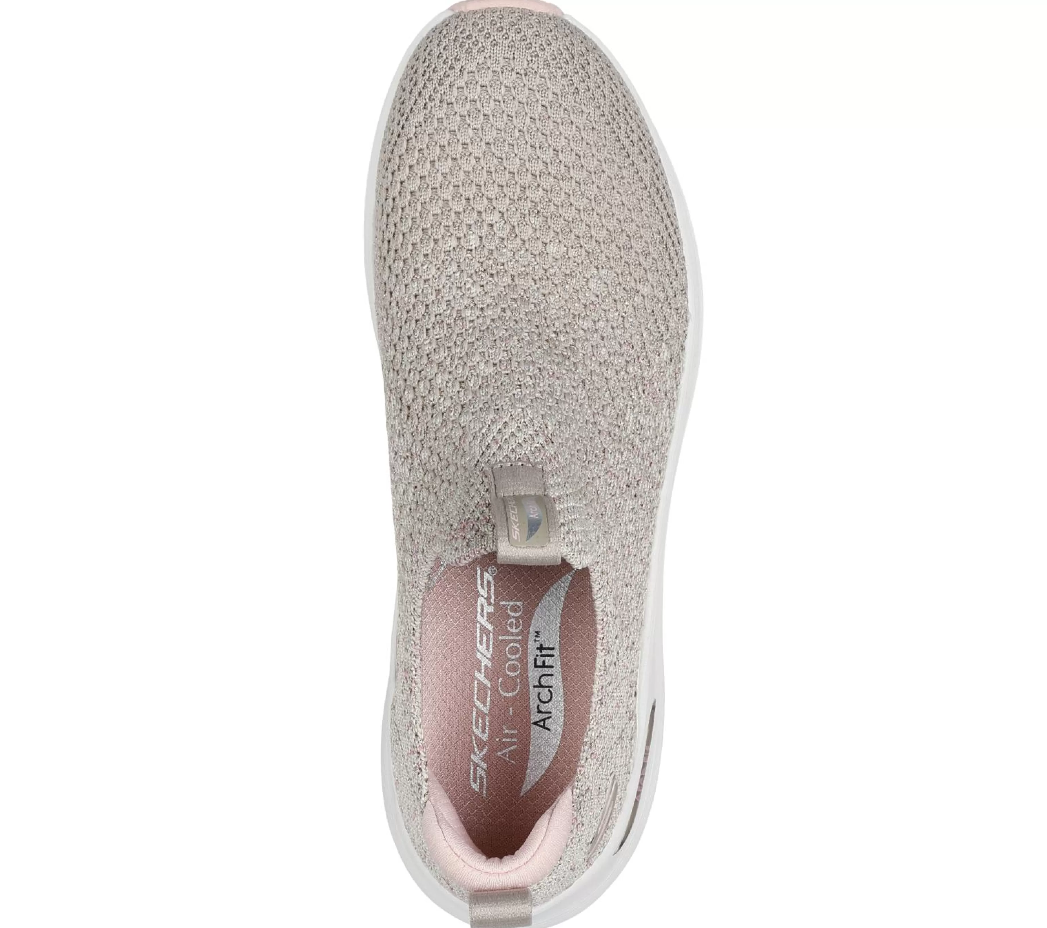 Calçado Sem Atacadores | Sapatilhas | SKECHERS Arch Fit 2.0 - Sheer Shimmer TAUPE / ROSA