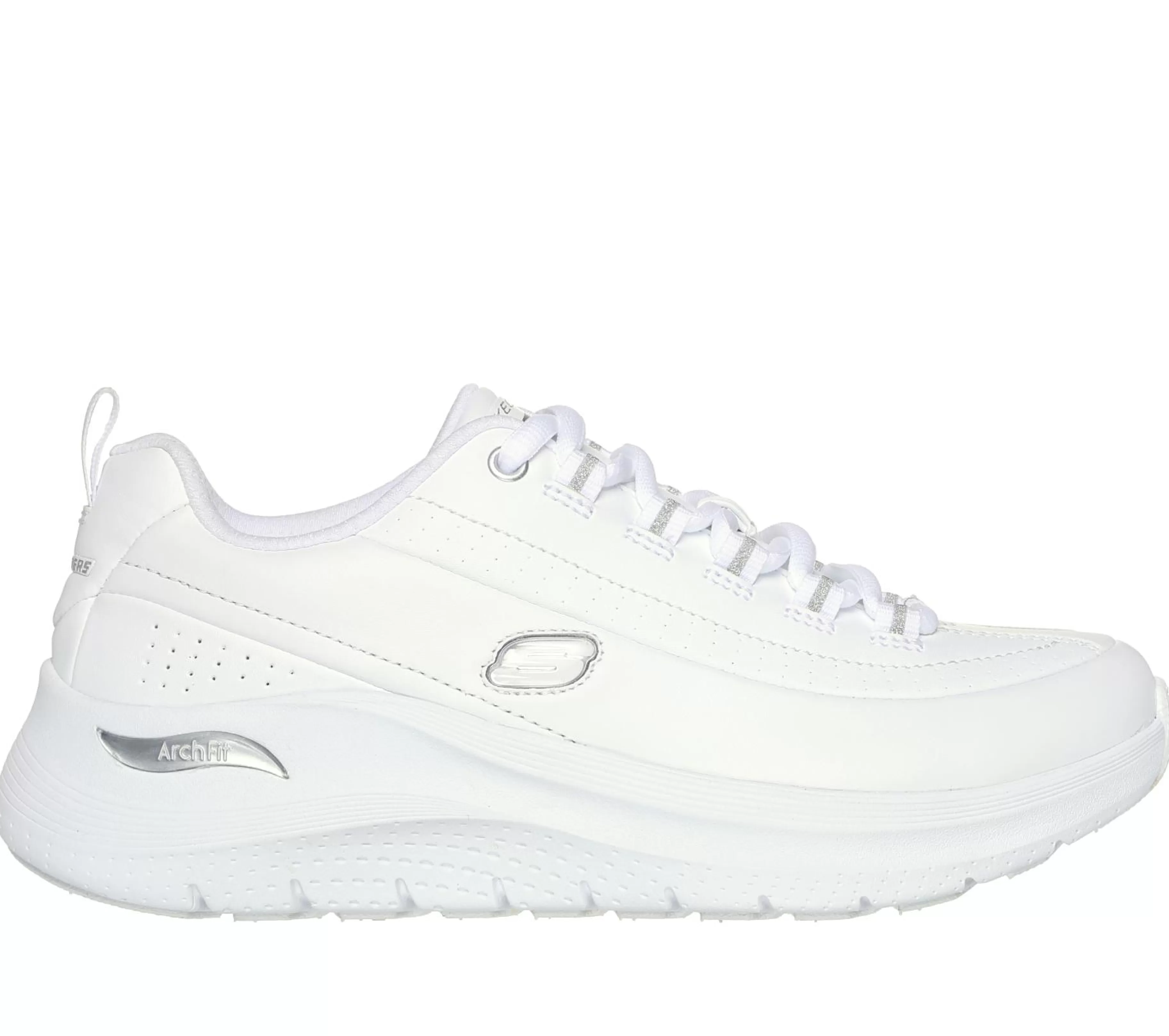 Com Atacadores | Sapatilhas Casuais | SKECHERS Arch Fit 2.0 - Star Bound BRANCO / PRATEADO