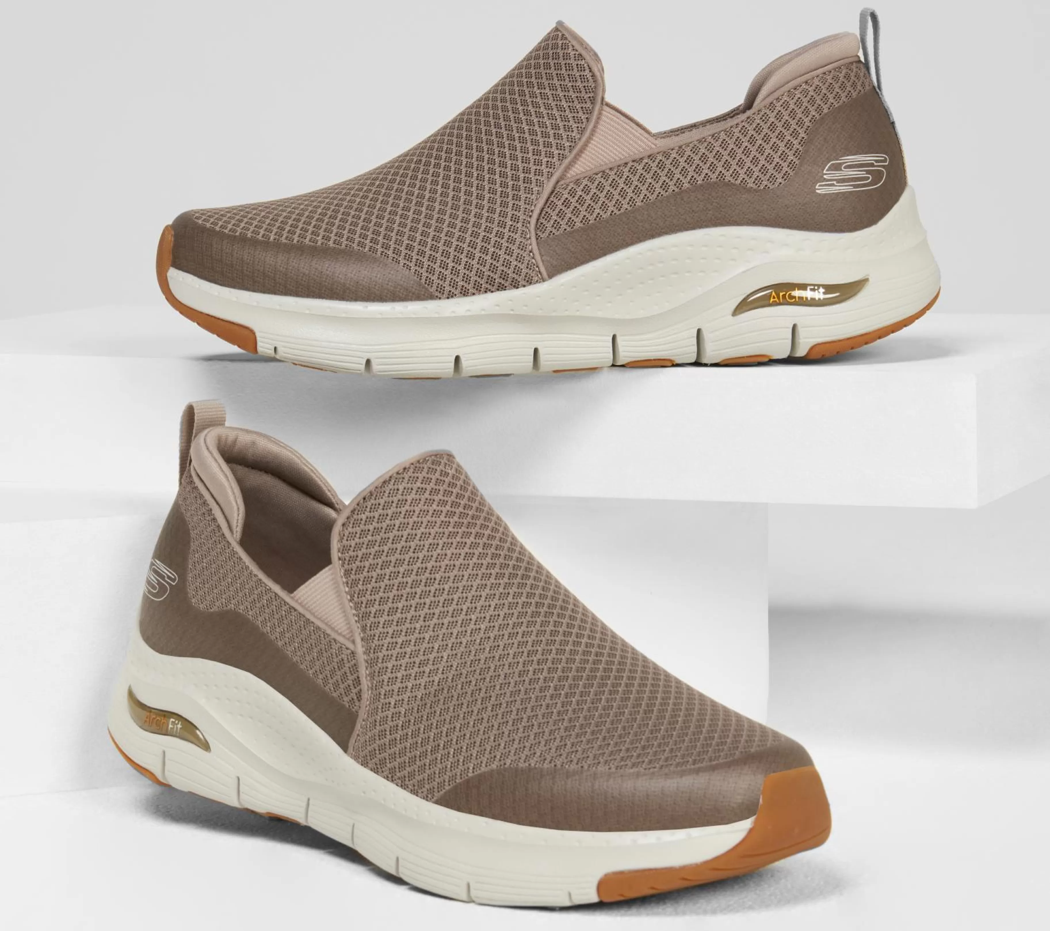 Calçado Sem Atacadores | Sapatilhas Casuais | SKECHERS Arch Fit - Banlin TAUPE