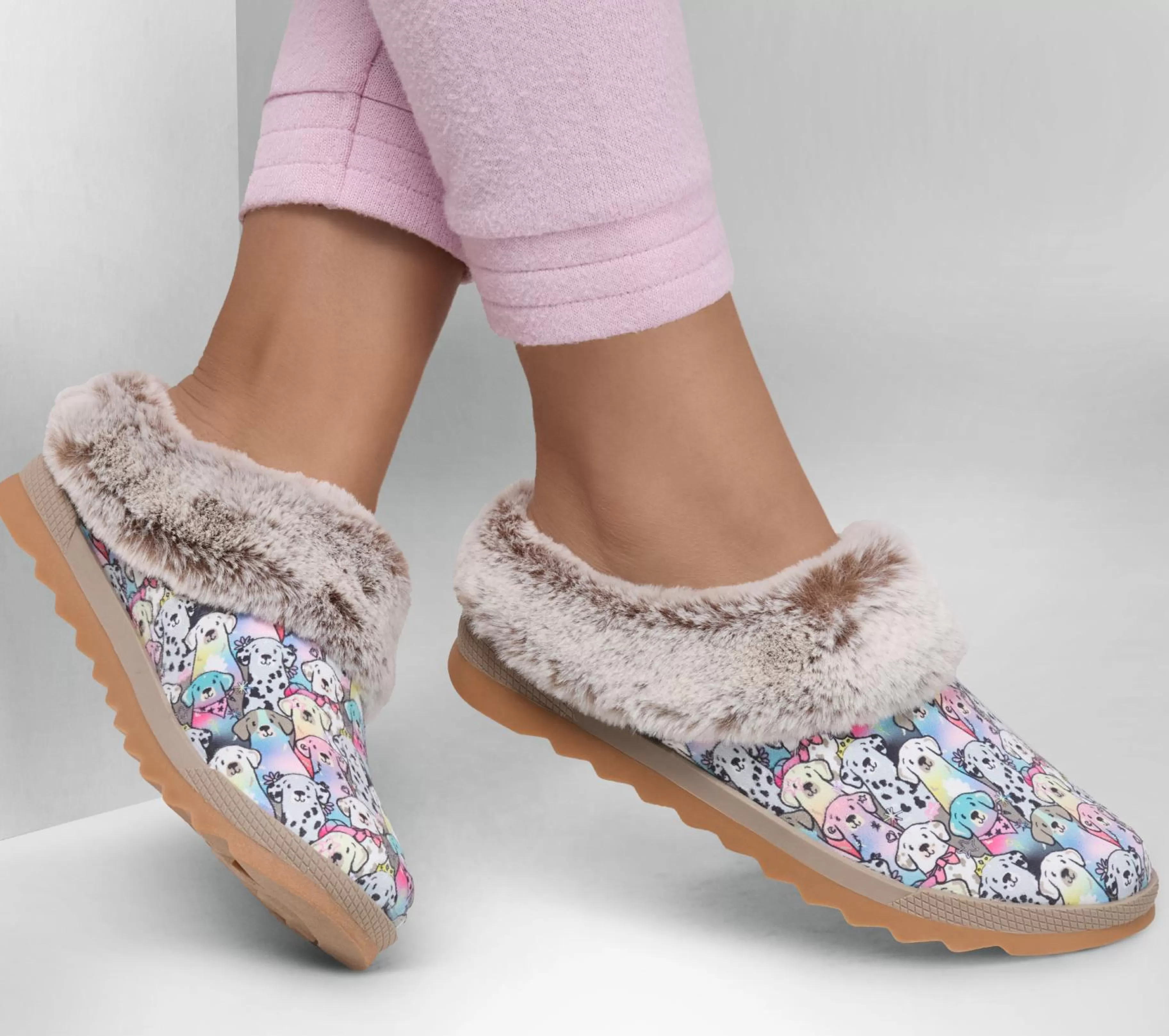 Calçado Sem Atacadores | Slippers | SKECHERS BOBS Cozy Chill - Cozy Spot TAUPE / MULTICOR