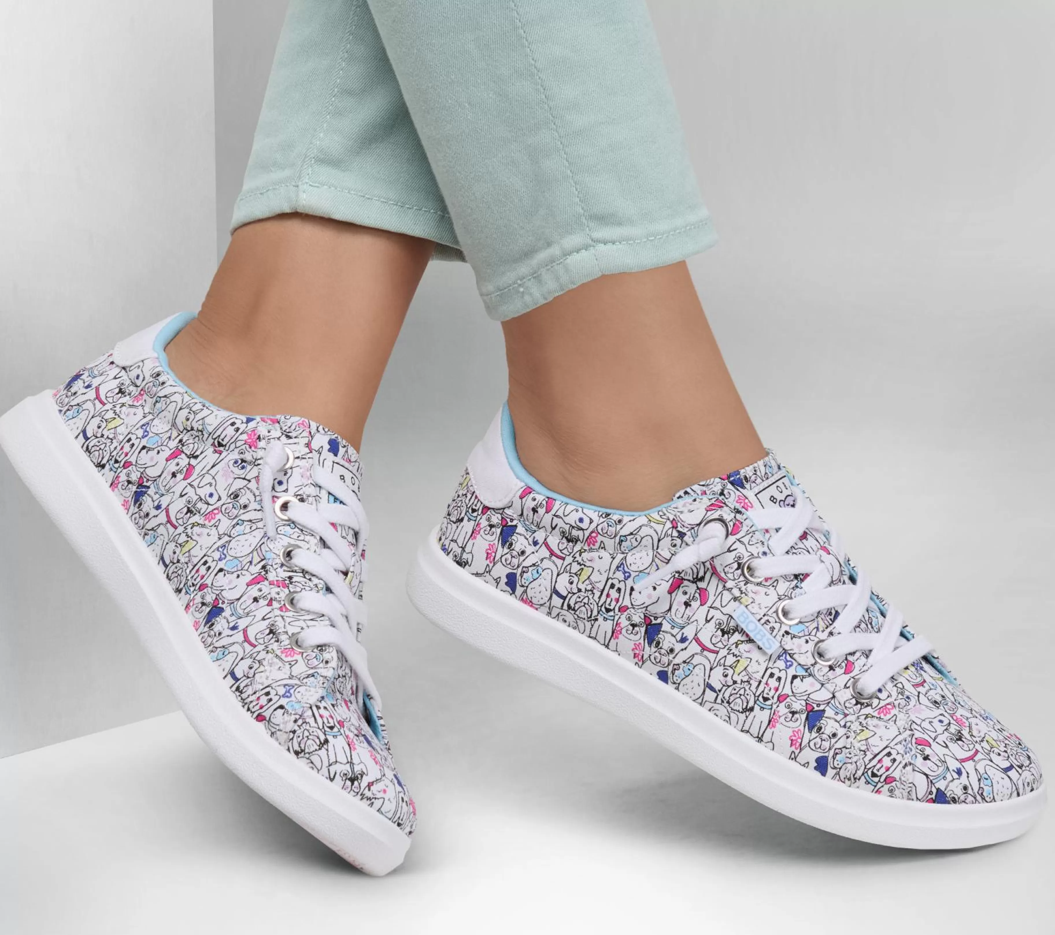 Canvas Shoes | Sapatos Rasos | SKECHERS BOBS D'Vine - Doodle Fair BRANCO / MULTICOR