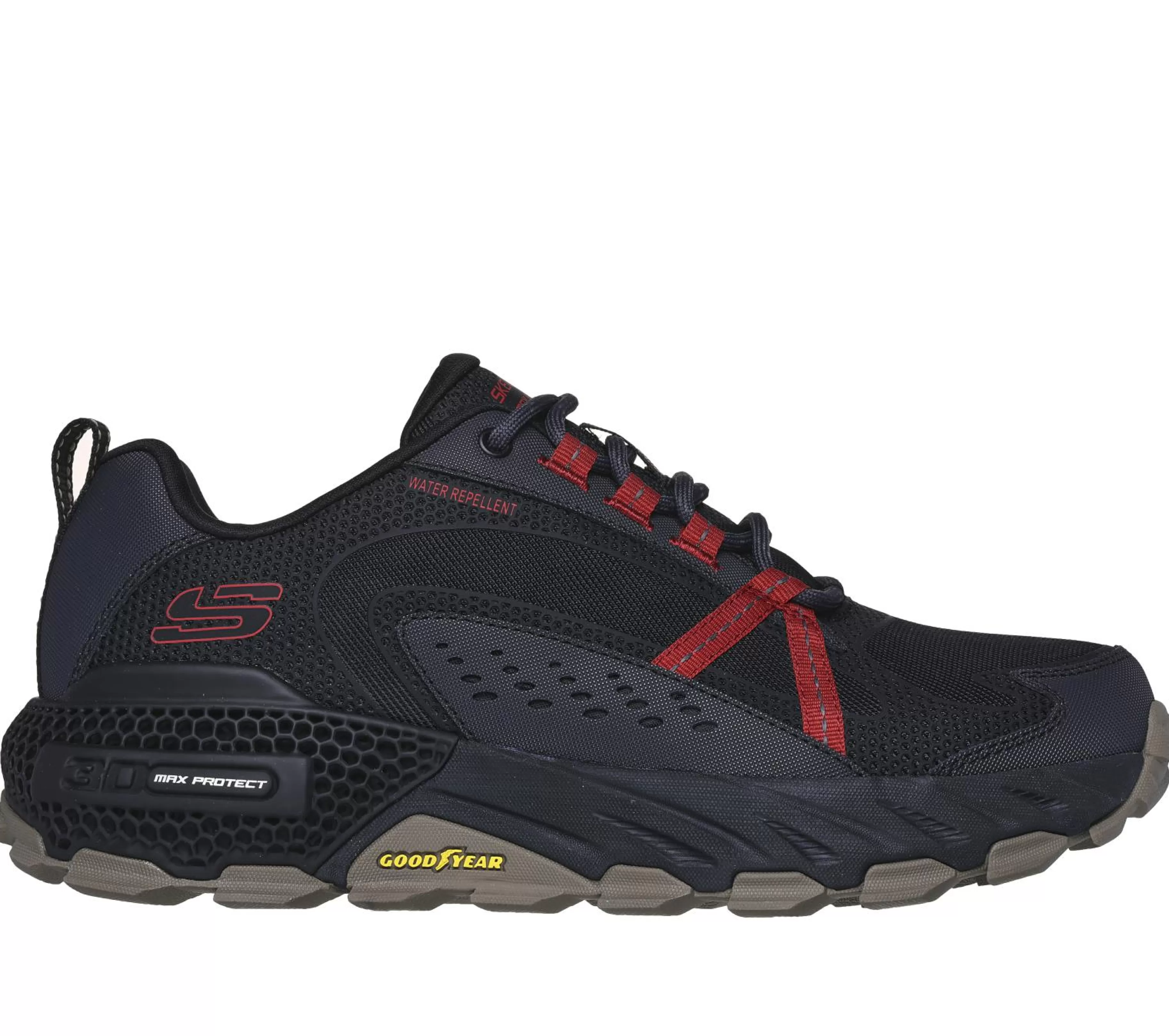 Sapatos Com Atacadores | Sapatilhas | SKECHERS 3D Max Protect PRETO / VERMELHO