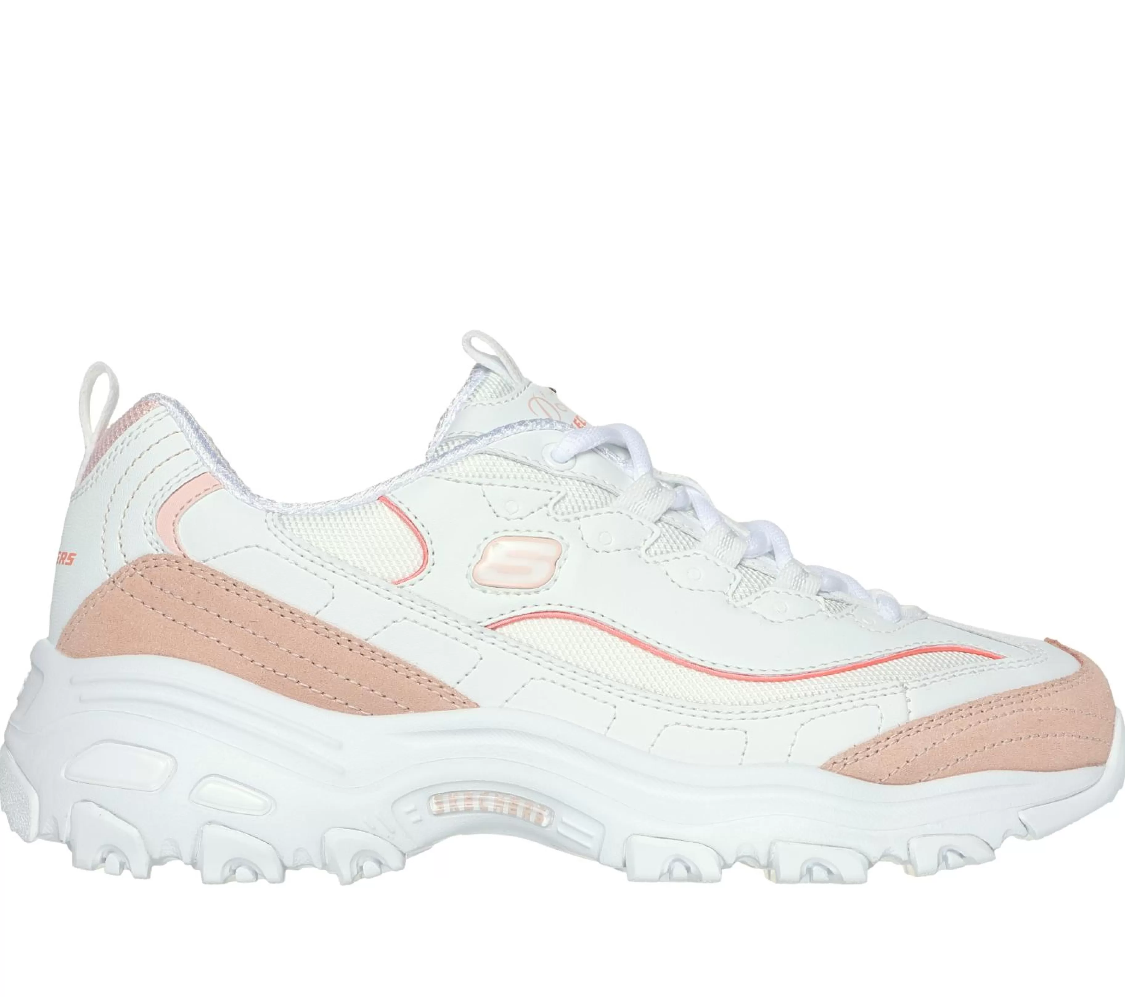 Com Atacadores | Sapatilhas Casuais | SKECHERS D'Lites - New Heat BRANCO / LARANJA