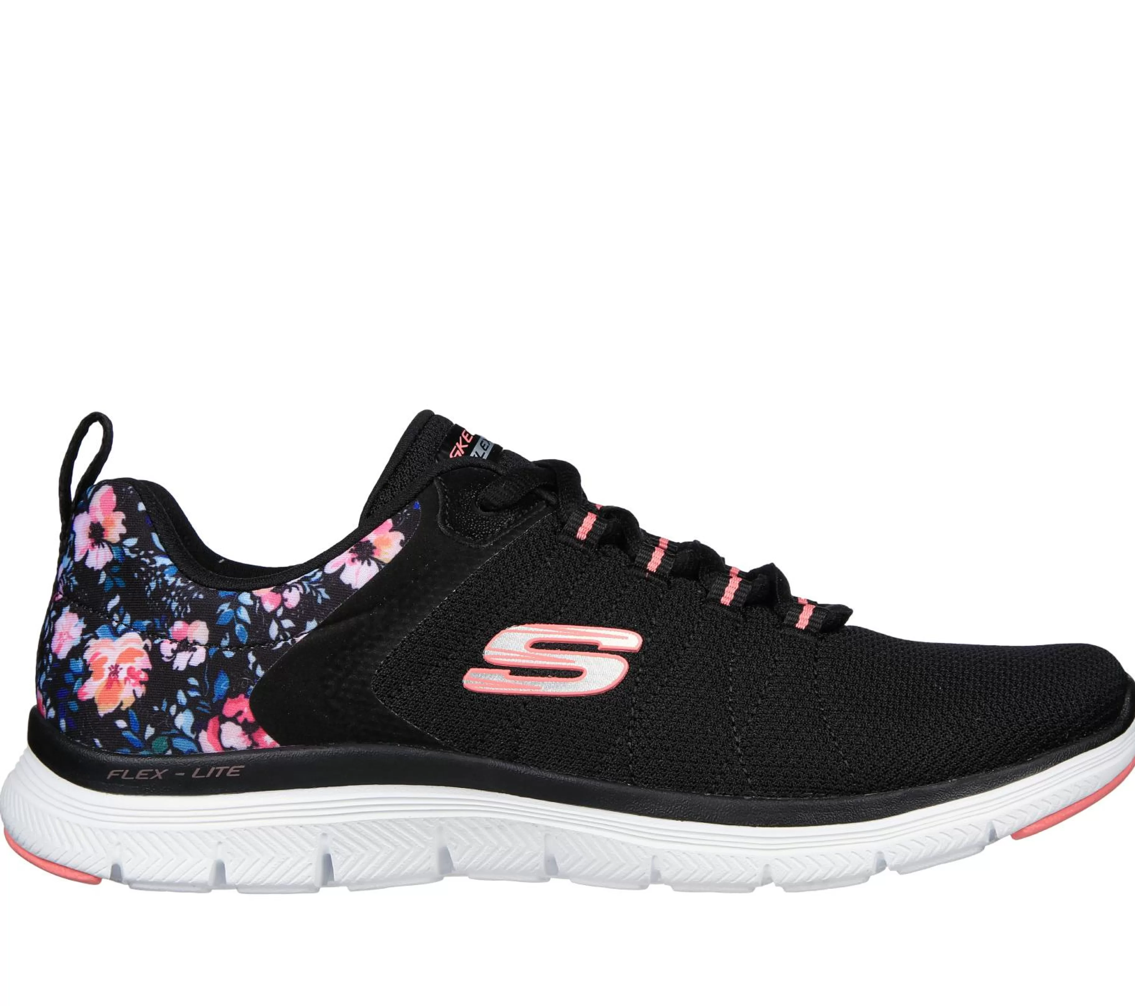 Com Atacadores | Sapatilhas Casuais | SKECHERS FLEX APPEAL 4.0 - LET IT BLOSSOM PRETO / MULTICOR