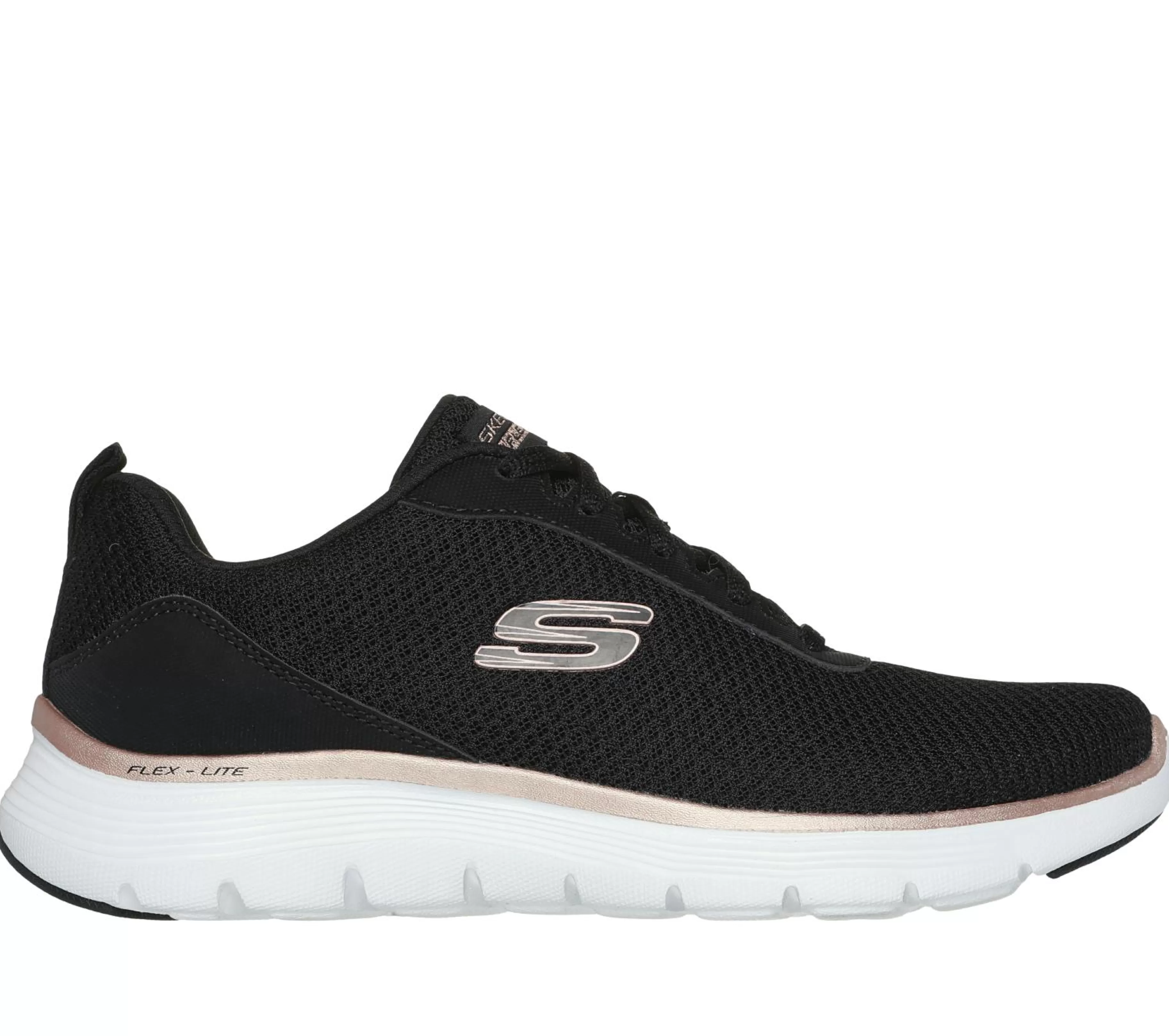 Com Atacadores | Sapatilhas Casuais | SKECHERS Flex Appeal 5.0 - Uptake PRETO / DOURADO ROSA