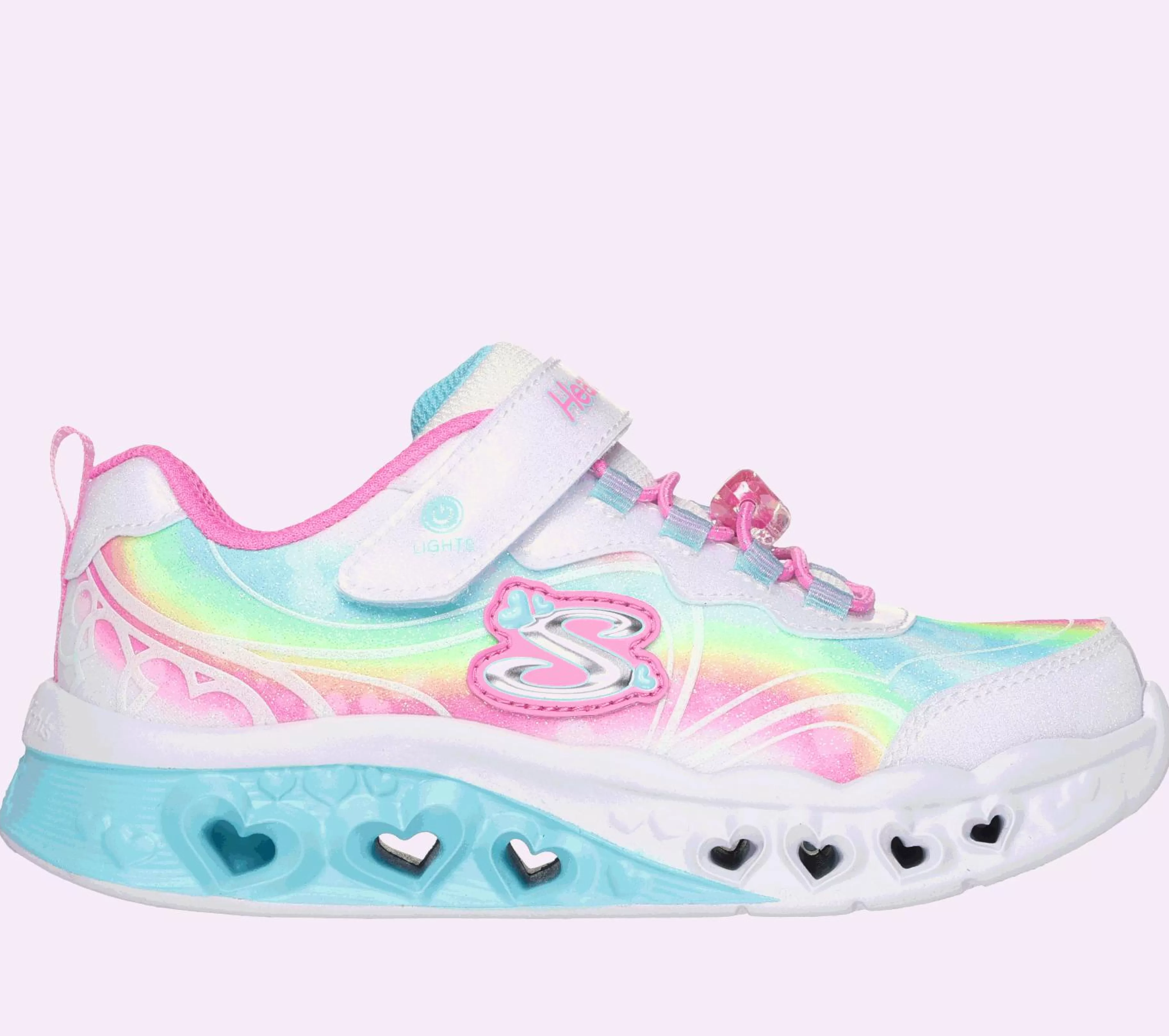 Luzes | Sapatilhas | SKECHERS Flutter Heart Lights - Groovy Swirl BRANCO / MULTICOR