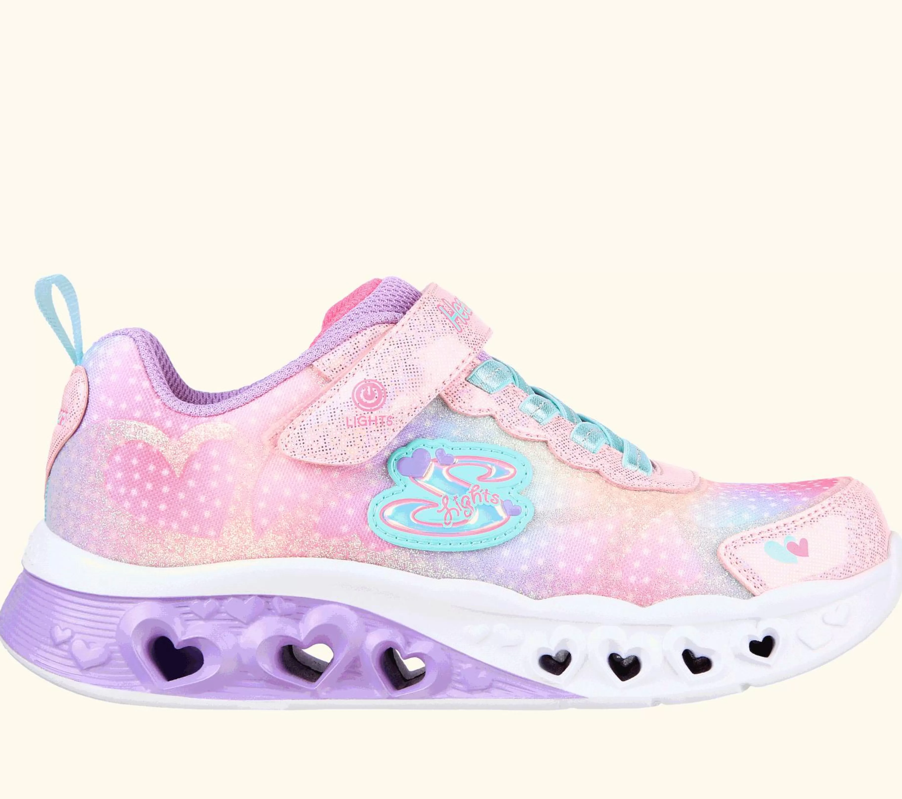 Calçado Sem Atacadores | Luzes | SKECHERS Flutter Heart Lights - Simply Love ROSA / MULTICOR