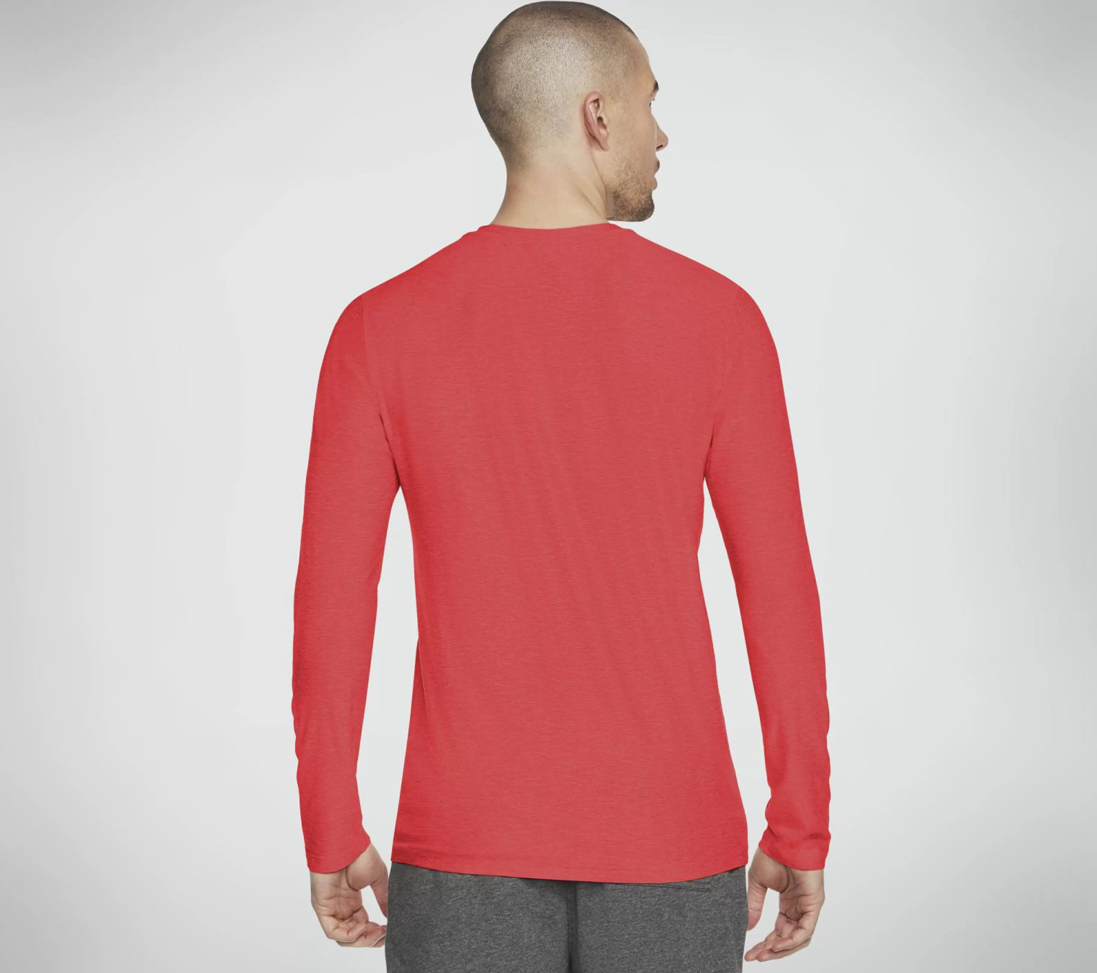 Partes De Cima | Partes De Cima | SKECHERS GO DRI All Day L/S Diamond Tee Solid METAL / VERMELHO