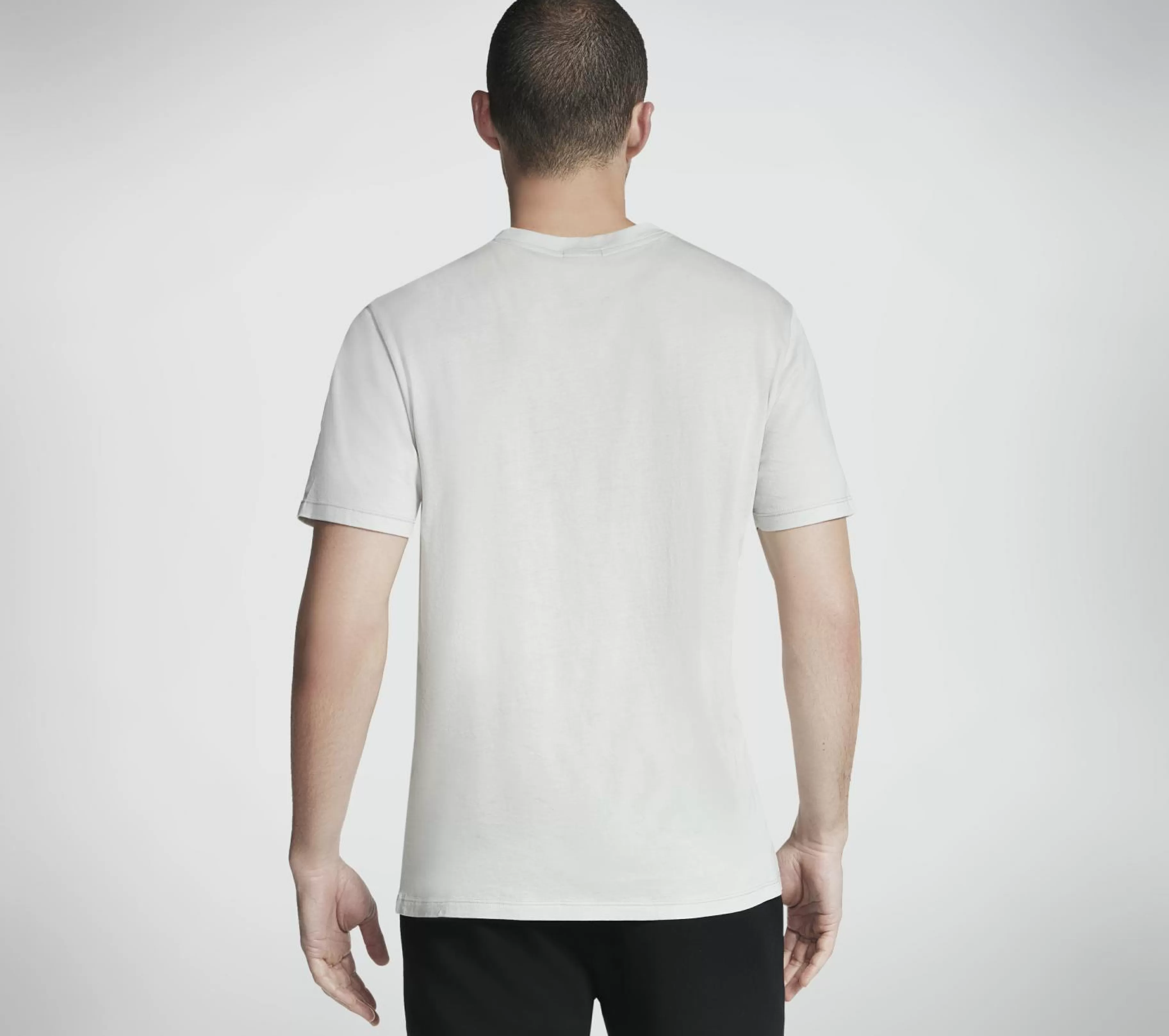 Partes De Cima | Partes De Cima | SKECHERS GO DRI Pima Signature V-Neck BRANCO / TAUPE