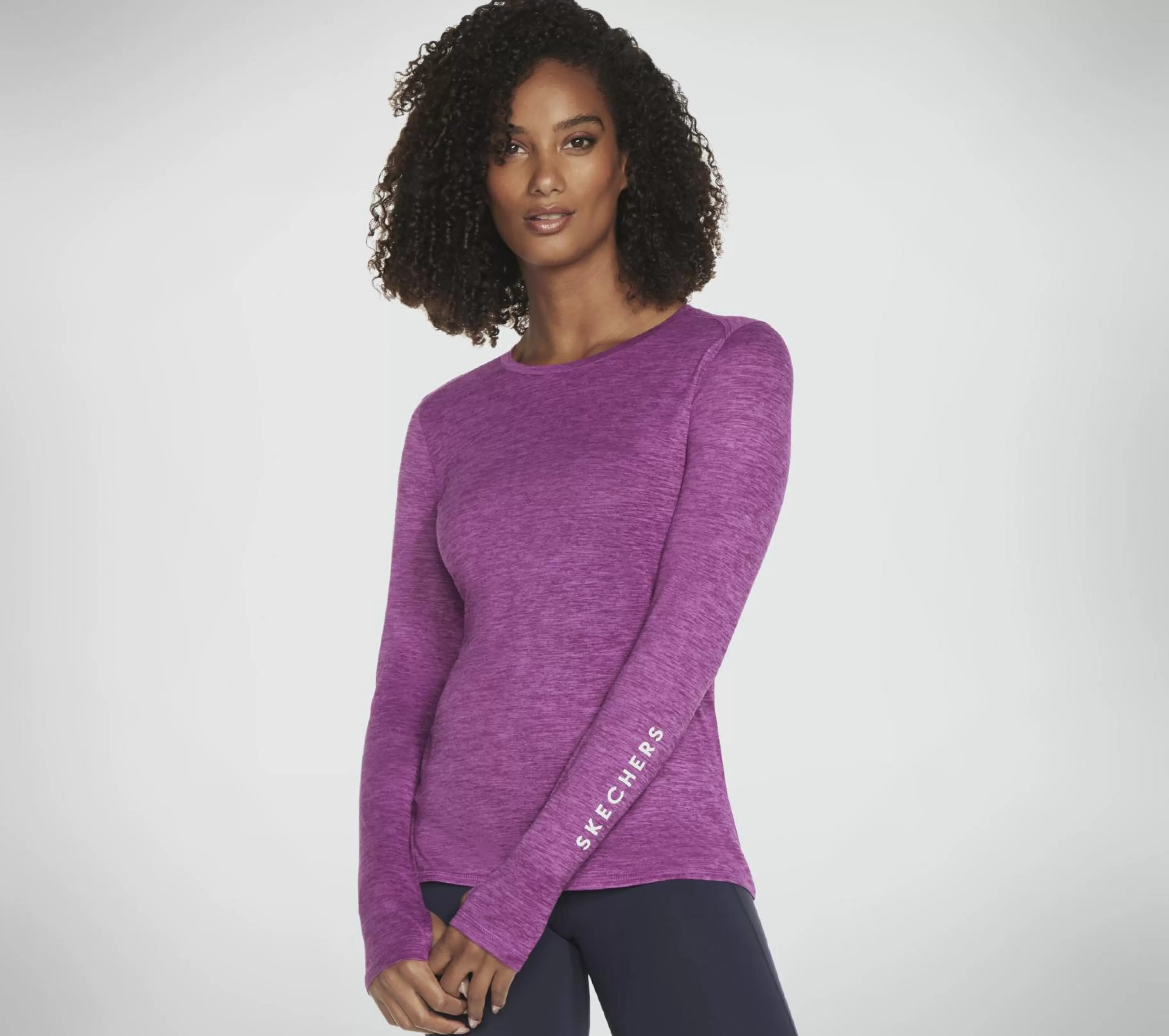 Partes De Cima | Partes De Cima | SKECHERS GO DRI Swift LS Crew VIOLET