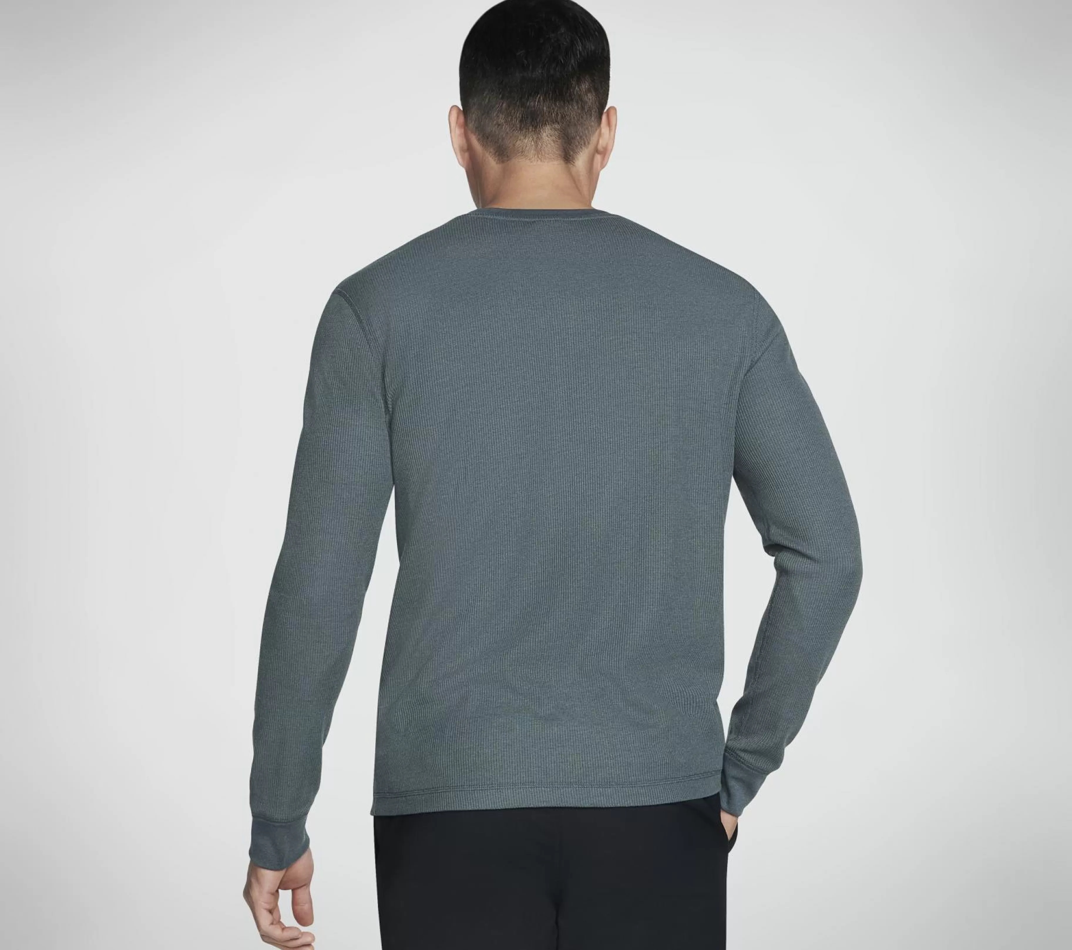 Partes De Cima | Partes De Cima | SKECHERS GO KNIT Waffle Henley VERDE / PRETO