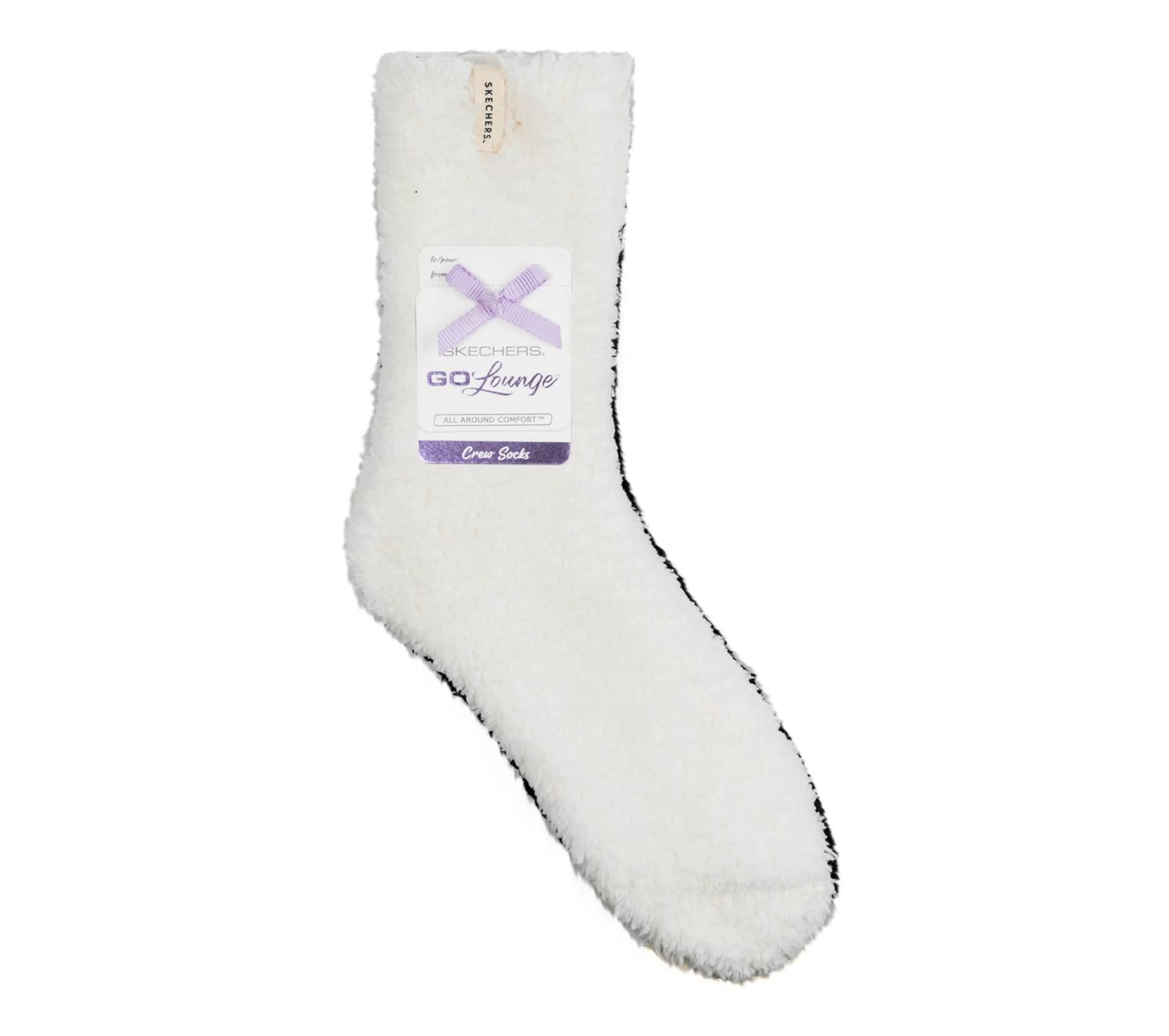 Acessórios | SKECHERS GO LOUNGE Furry Crew Socks - 2 Pack BRANCO / PRETO