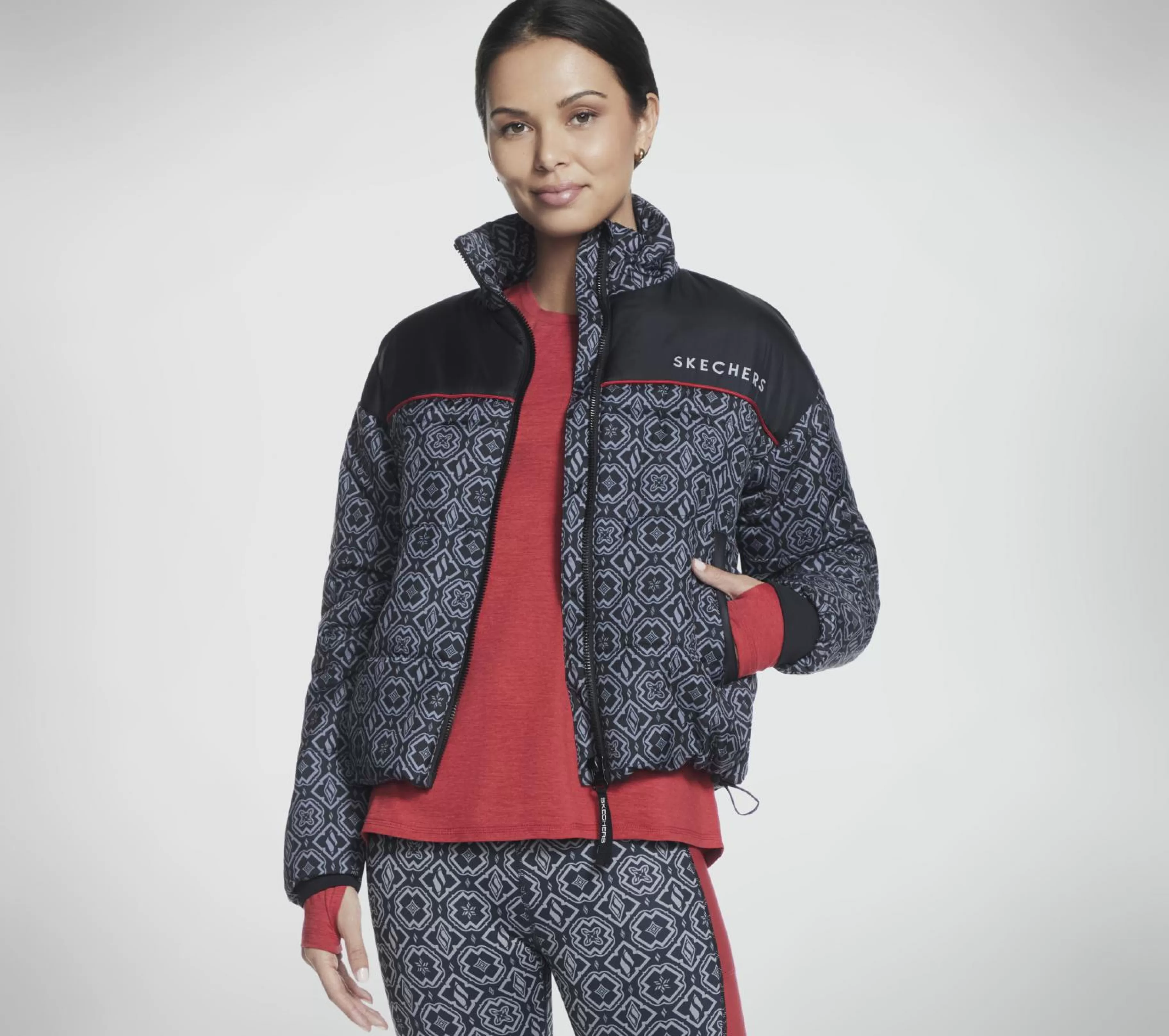 Partes De Cima | Partes De Cima | SKECHERS GO SHIELD Diamond Legacy Puffer Jacket PRETO