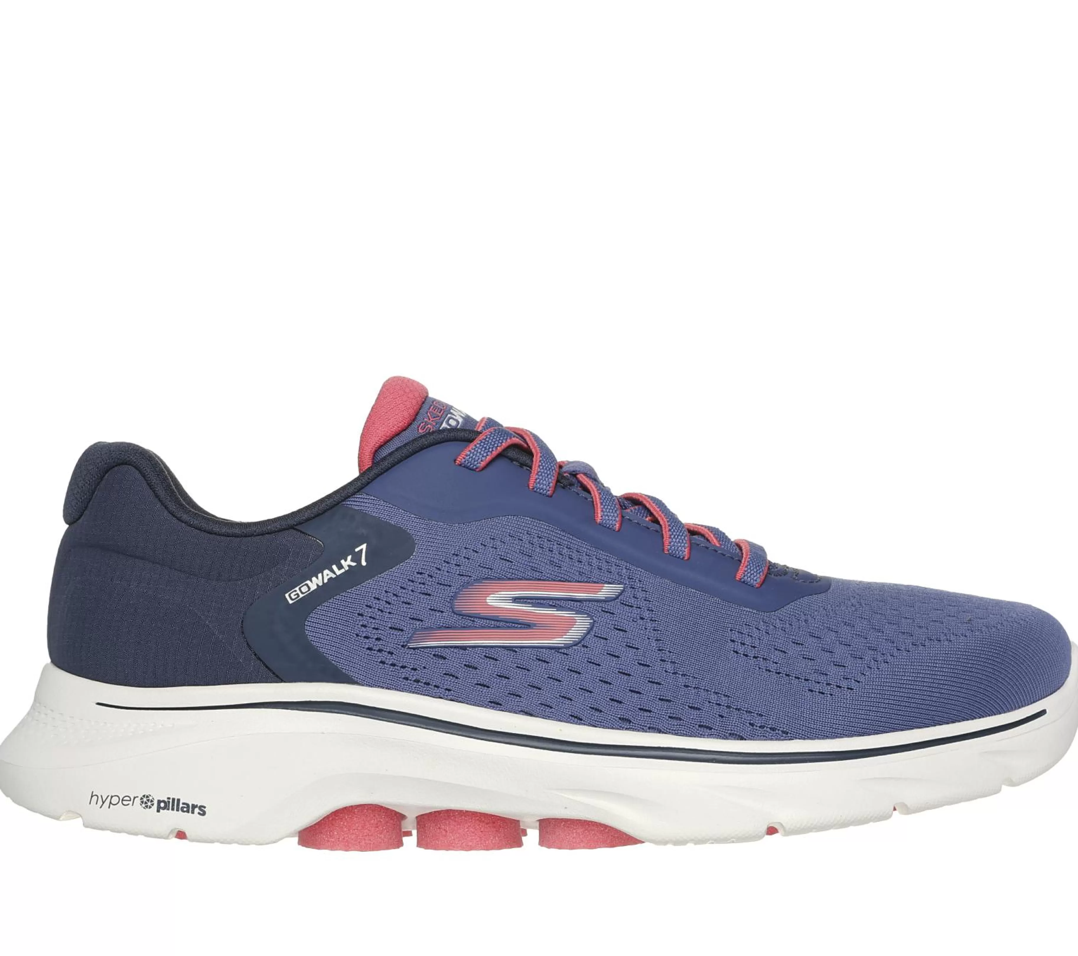 Calçado Sem Atacadores | Sapatilhas | SKECHERS GO WALK 7 - Cosmic Waves NAVY / CORAL