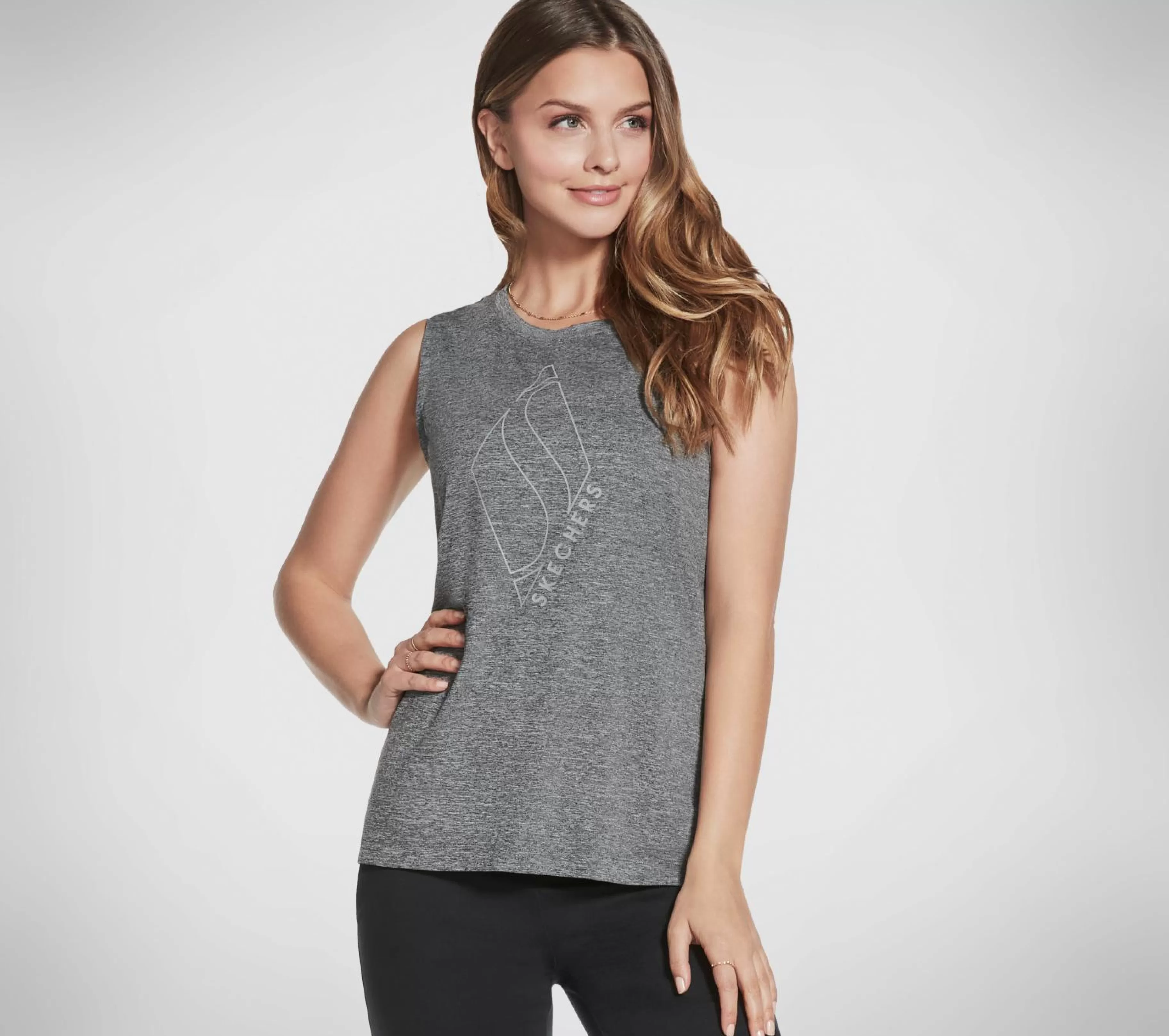 Partes De Cima | Partes De Cima | SKECHERS GO WALK Apparel GO DRI Essential Tank Top PRETO