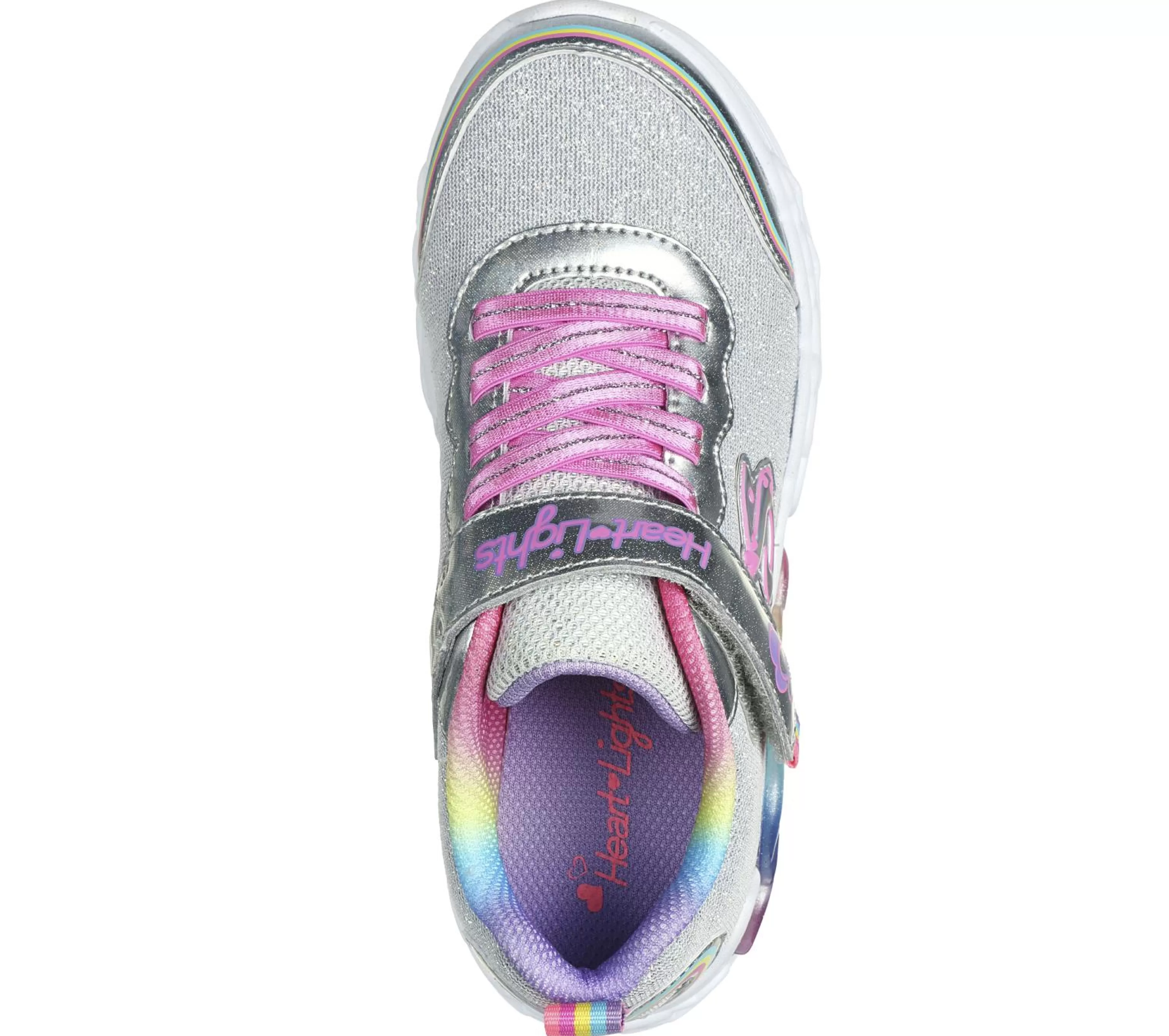 Calçado Sem Atacadores | Luzes | SKECHERS Infinite Heart Lights - Love Prism PRATEADO / MULTICOR