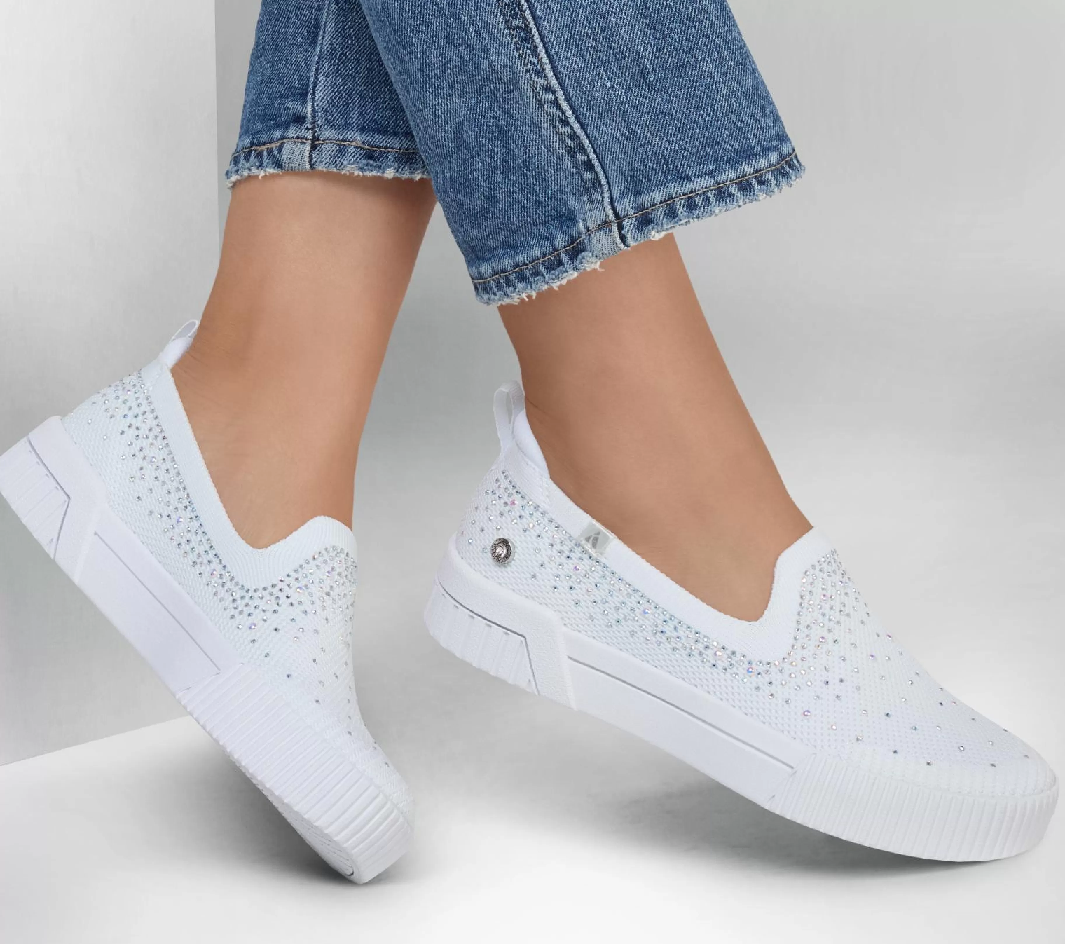 Calçado Sem Atacadores | SKECHERS Jade - Shining Stones BRANCO