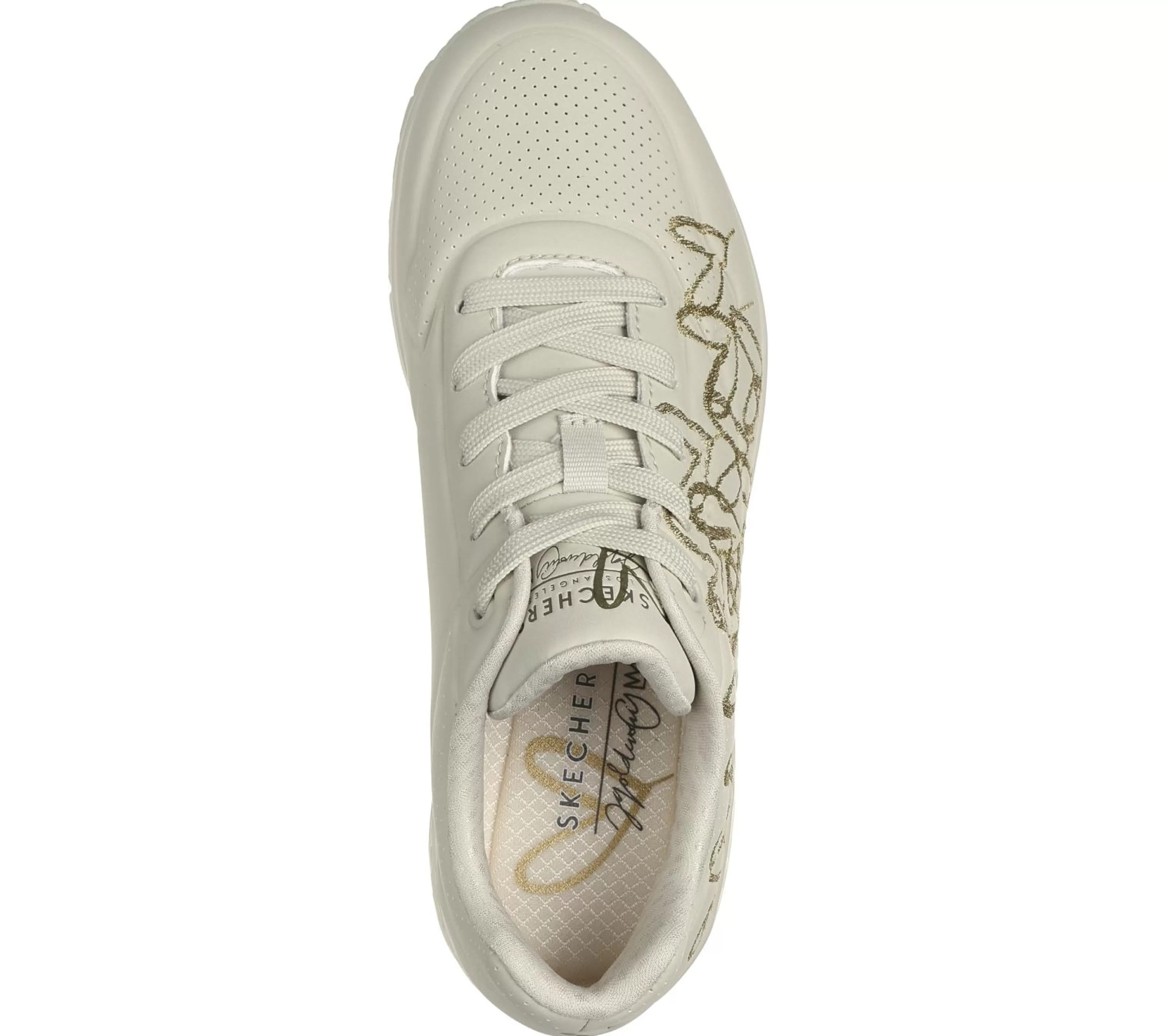 Com Atacadores | Sapatilhas Casuais | SKECHERS JGoldcrown: Uno - Golden Heart NATURAL / DOURADO