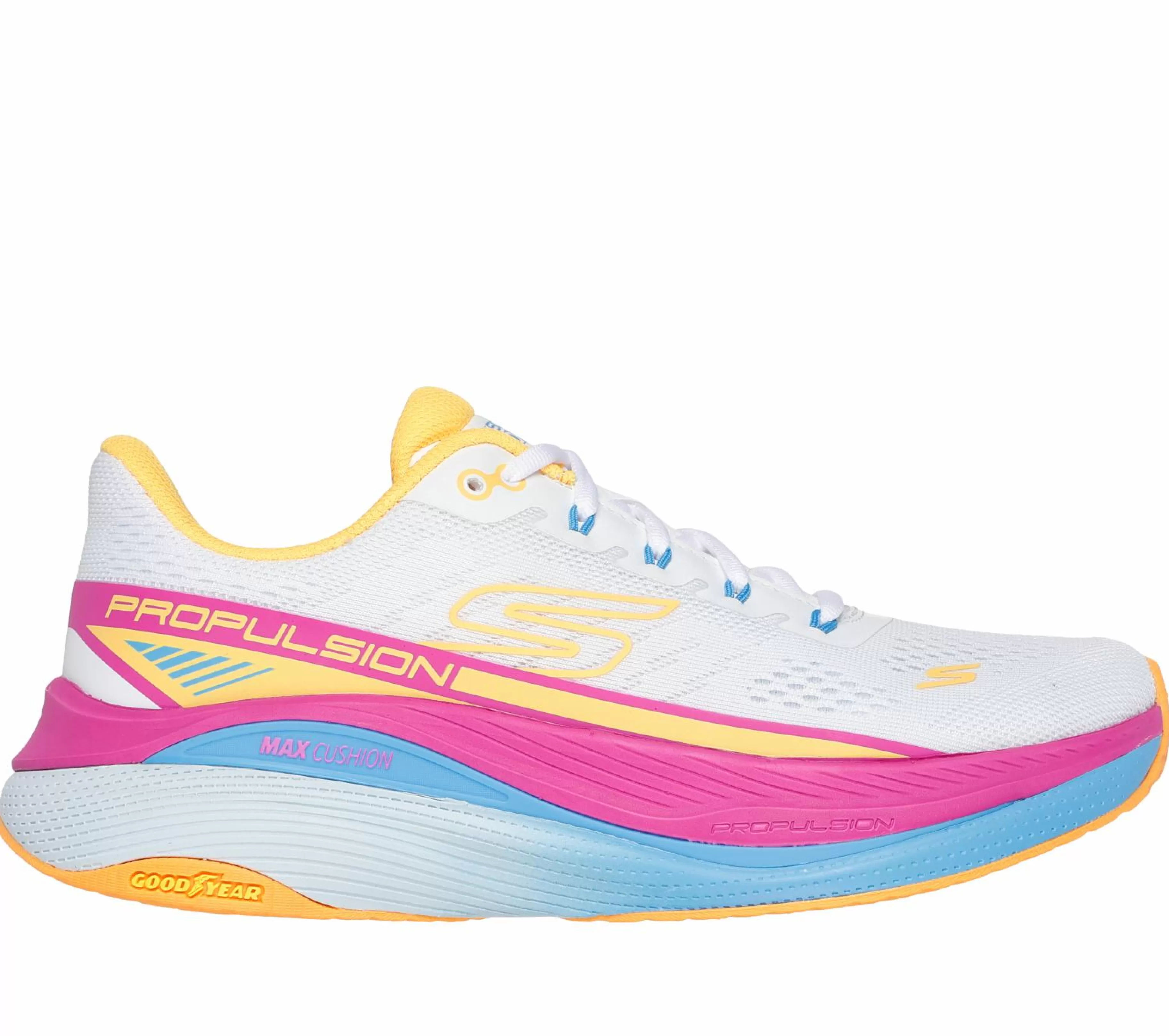 Com Atacadores | Sapatilhas | SKECHERS Max Cushioning Propulsion BRANCO / LARANJA