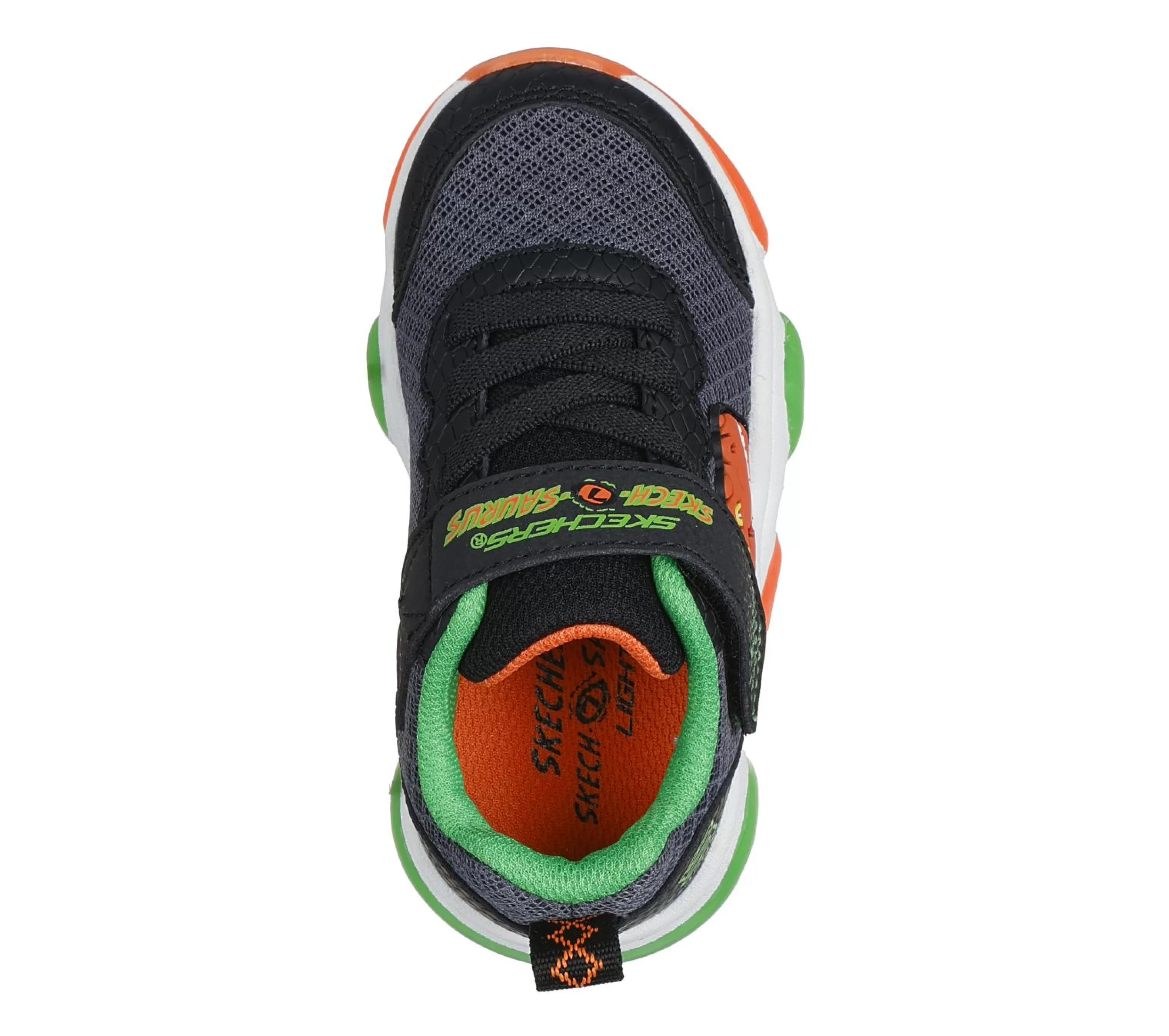 Sapatilhas | SKECHERS Mighty Glow 2.0 - Dino-Bolt PRETO / LARANJA