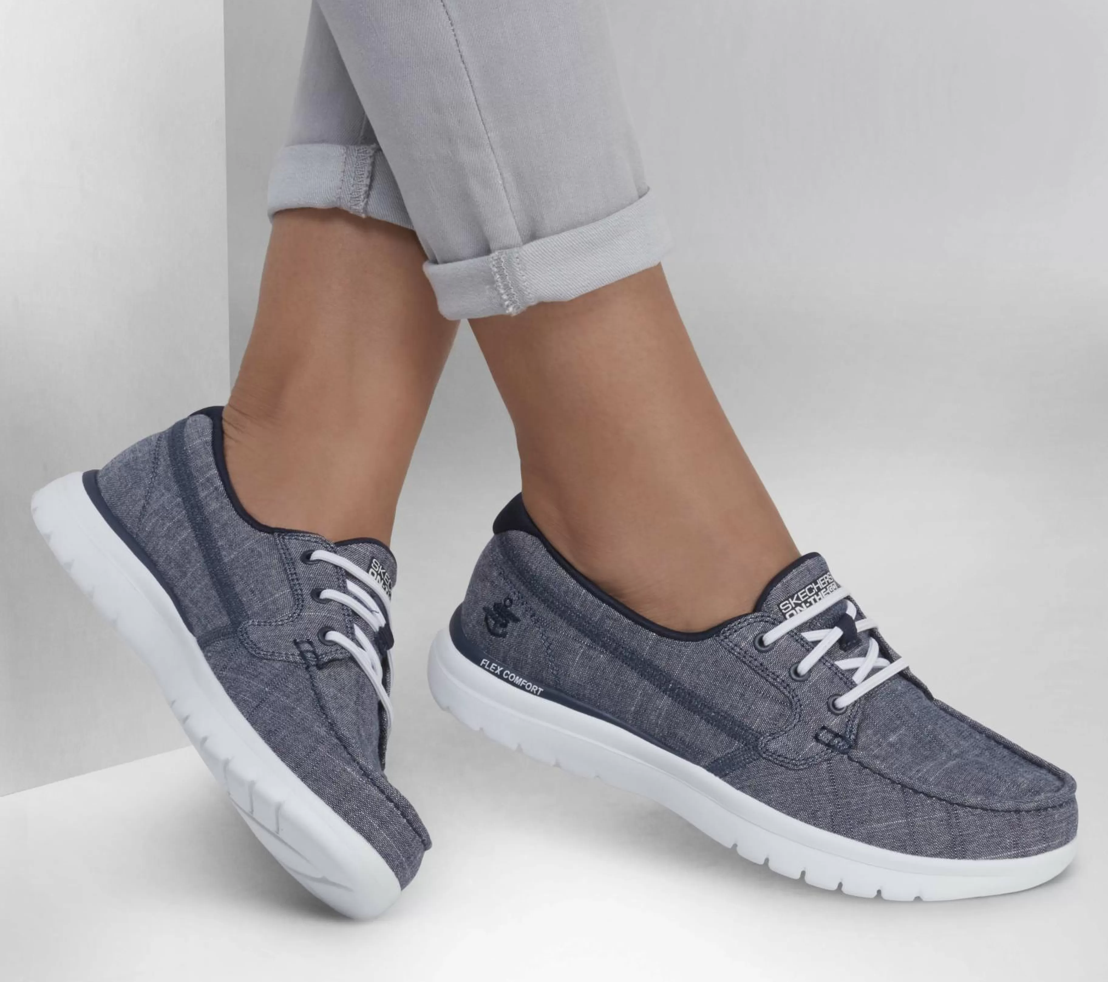 Calçado Sem Atacadores | Sapatilhas Casuais | SKECHERS On-the-GO Flex - Ashore NAVY