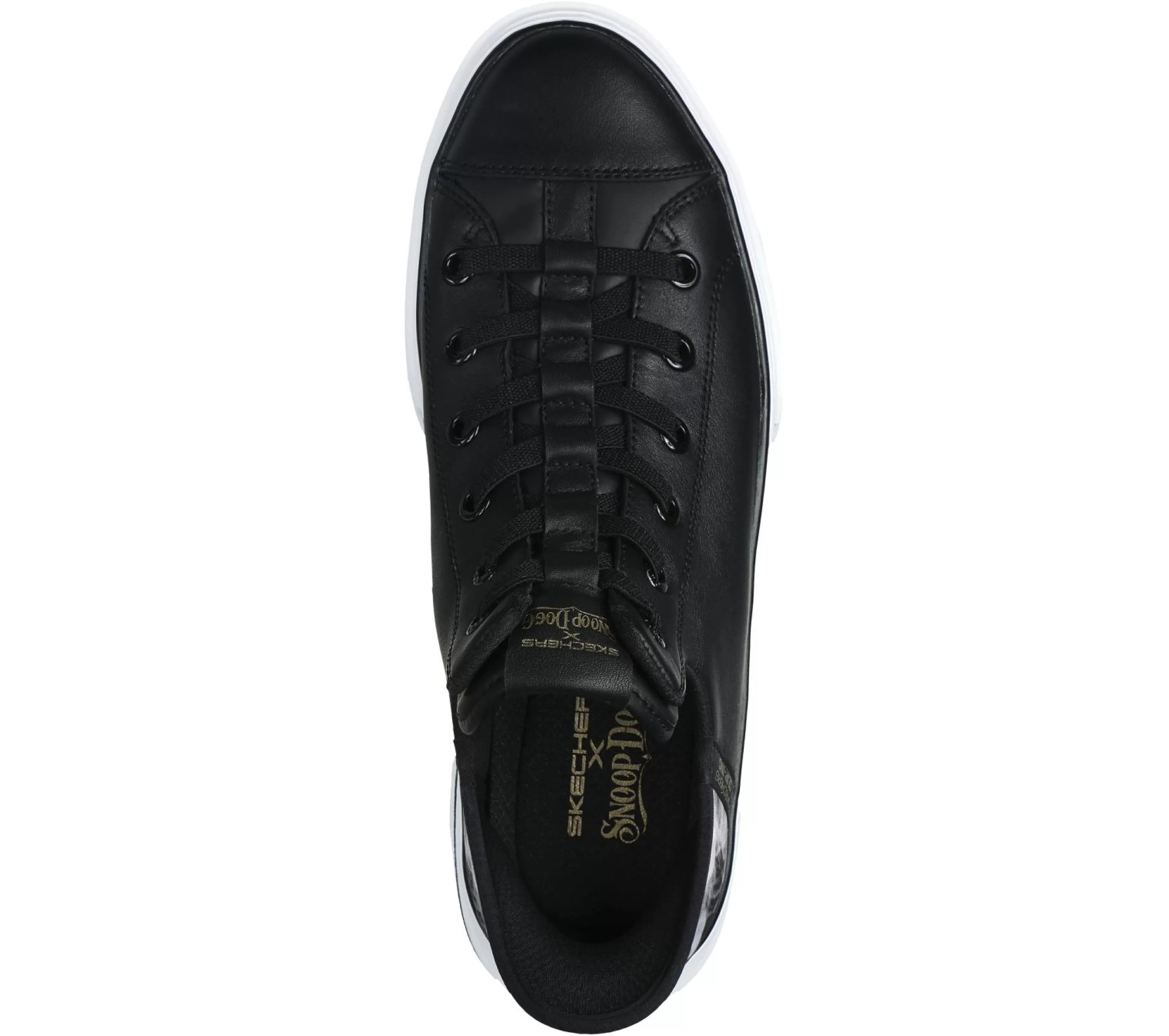 Calçado Sem Atacadores | Sapatilhas Casuais | SKECHERS Premium Leather Slip-ins: Snoop One - OG PRETO / BRANCO