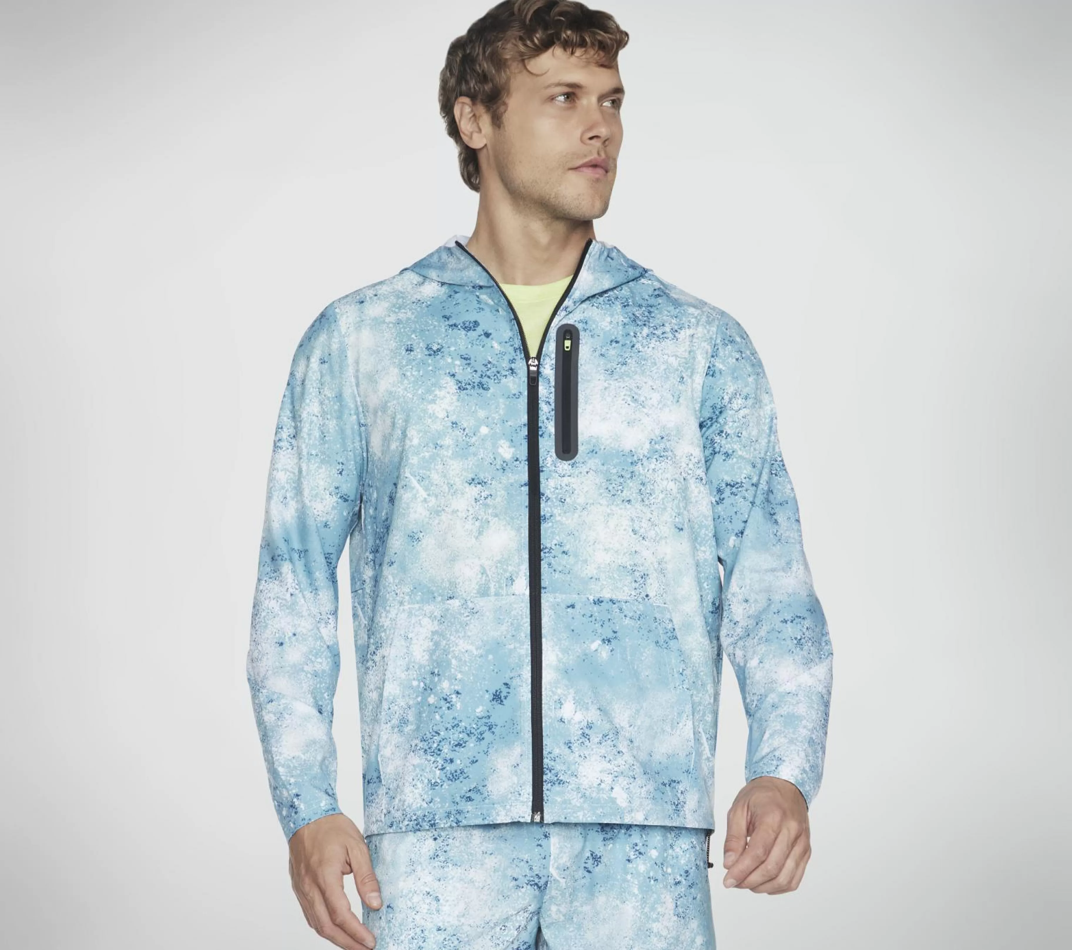 Partes De Cima | Partes De Cima | SKECHERS Razor Printed Full Zip Jacket PRETO / LIMA