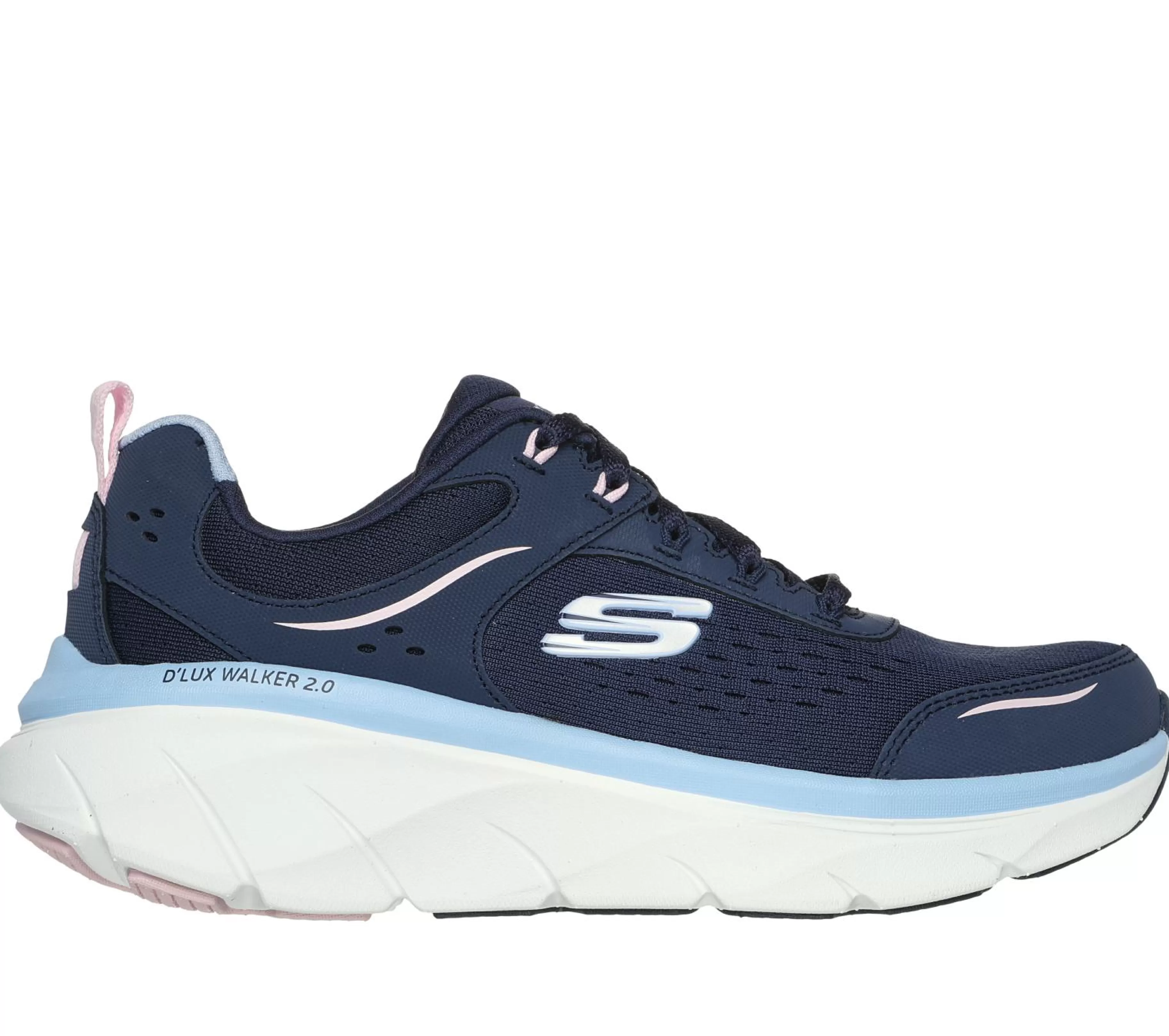 Com Atacadores | Sapatilhas | SKECHERS Relaxed Fit: D'Lux Walker 2.0 - Daisy Doll NAVY / ROSA