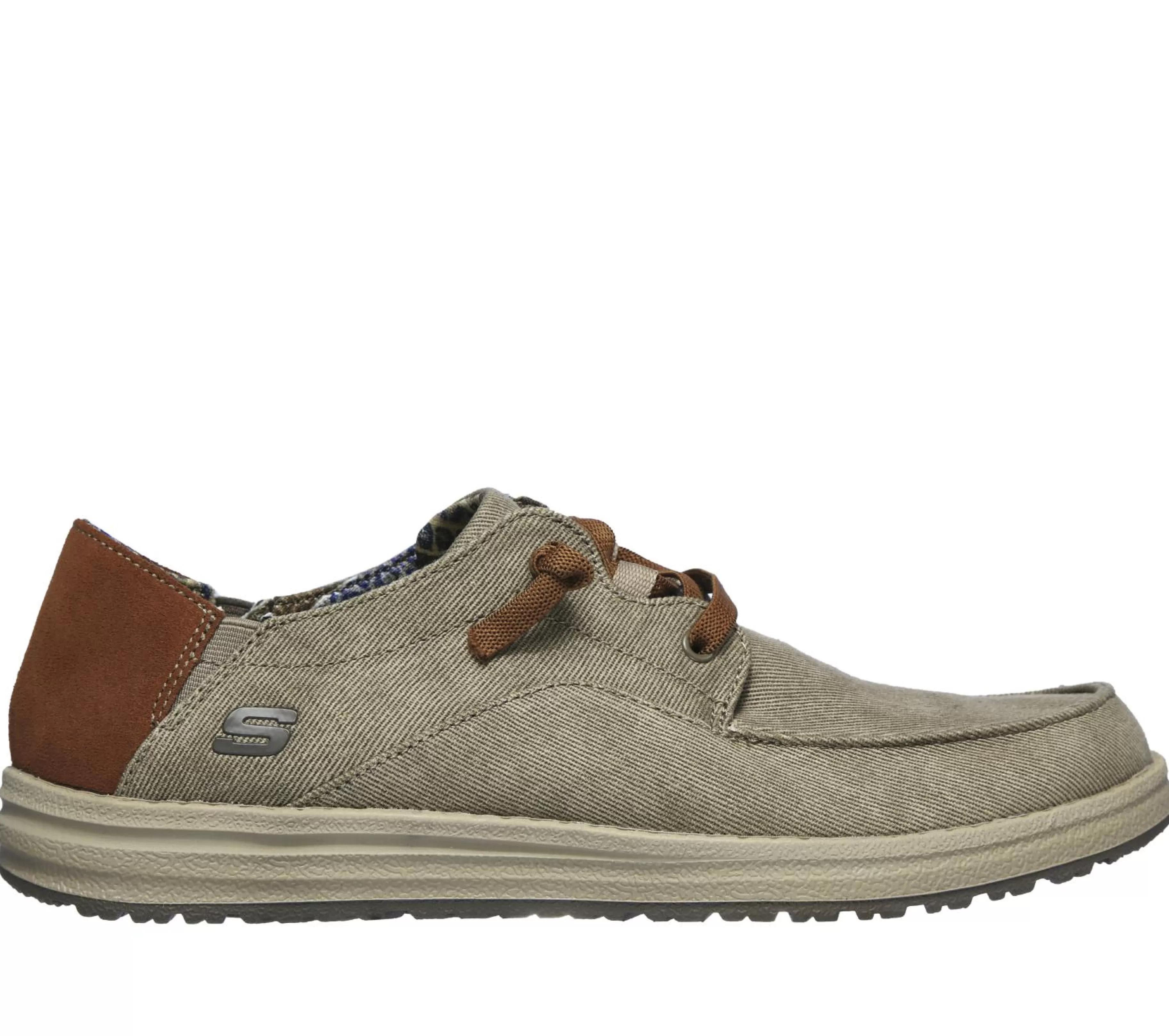 Sapatos Em Tela | Calçado Sem Atacadores | SKECHERS Relaxed Fit: Melson - Planon TAUPE