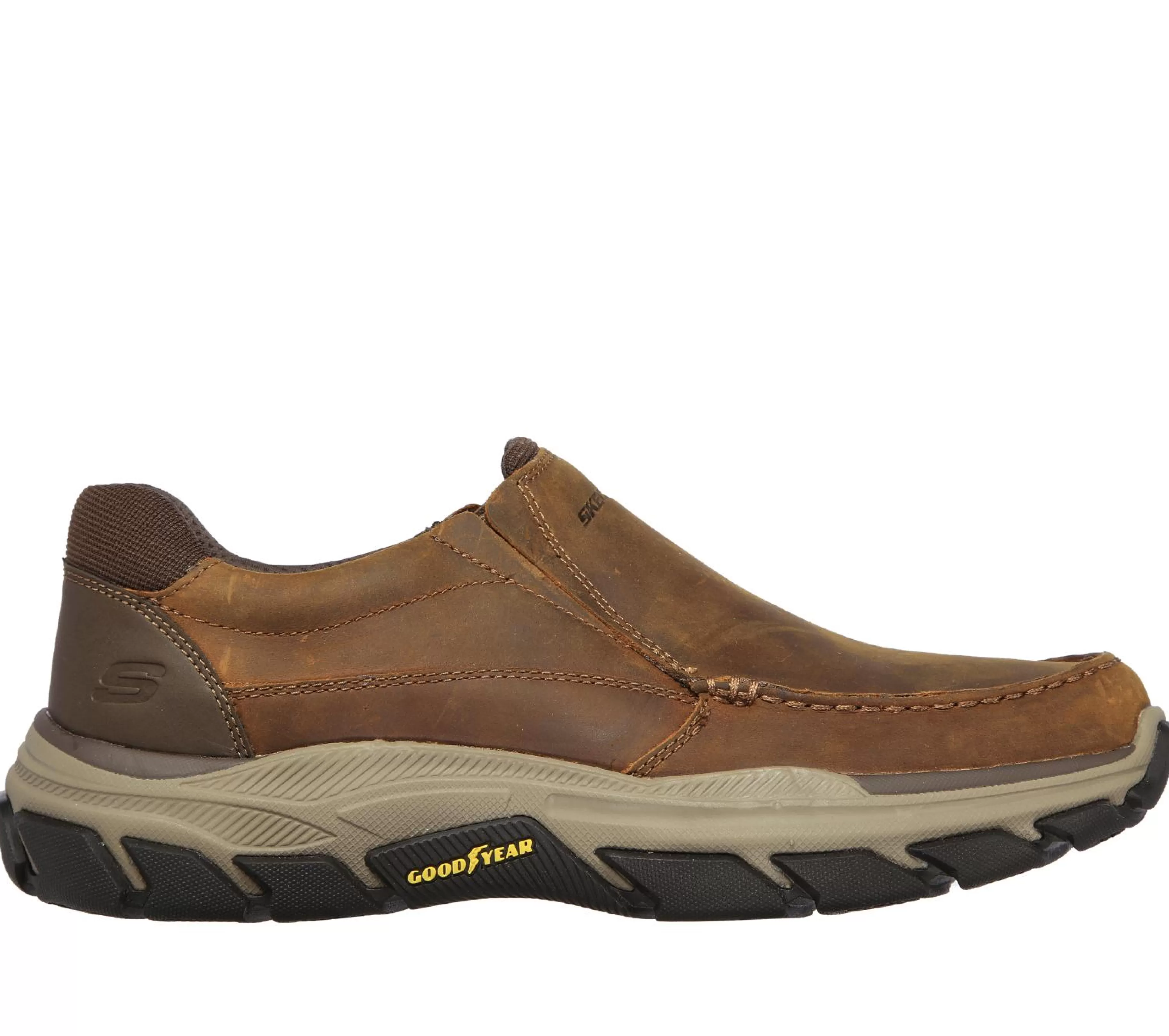 Calçado Sem Atacadores | SKECHERS Relaxed Fit: Respected - Catel CASTANHO