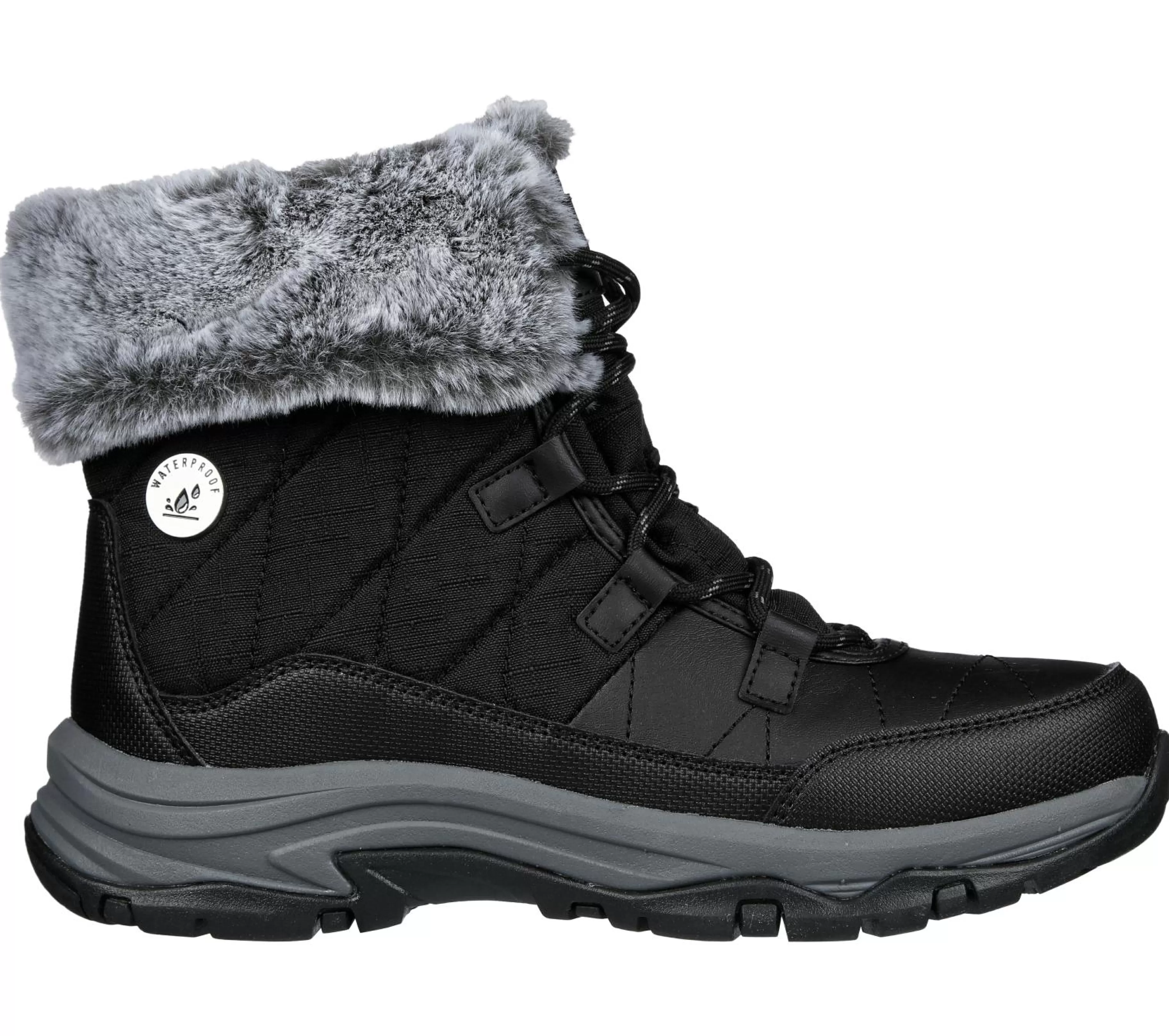 Com Atacadores | Botas | SKECHERS Relaxed Fit: Trego - Winter Feelings PRETO