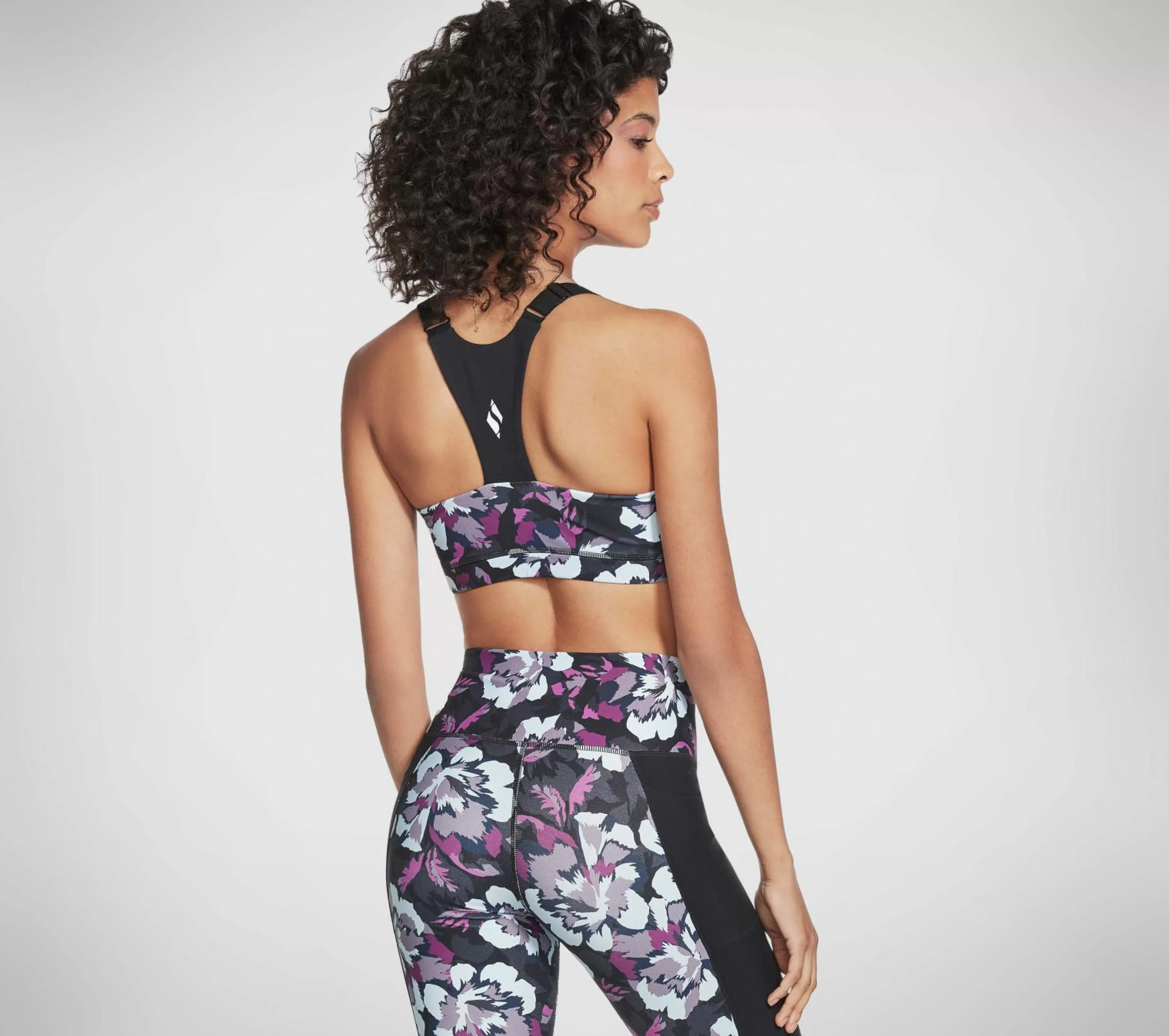 Partes De Cima | Partes De Cima | SKECHERS Apparel Orchid Bloom Zip Bra PRETO / MULTICOR