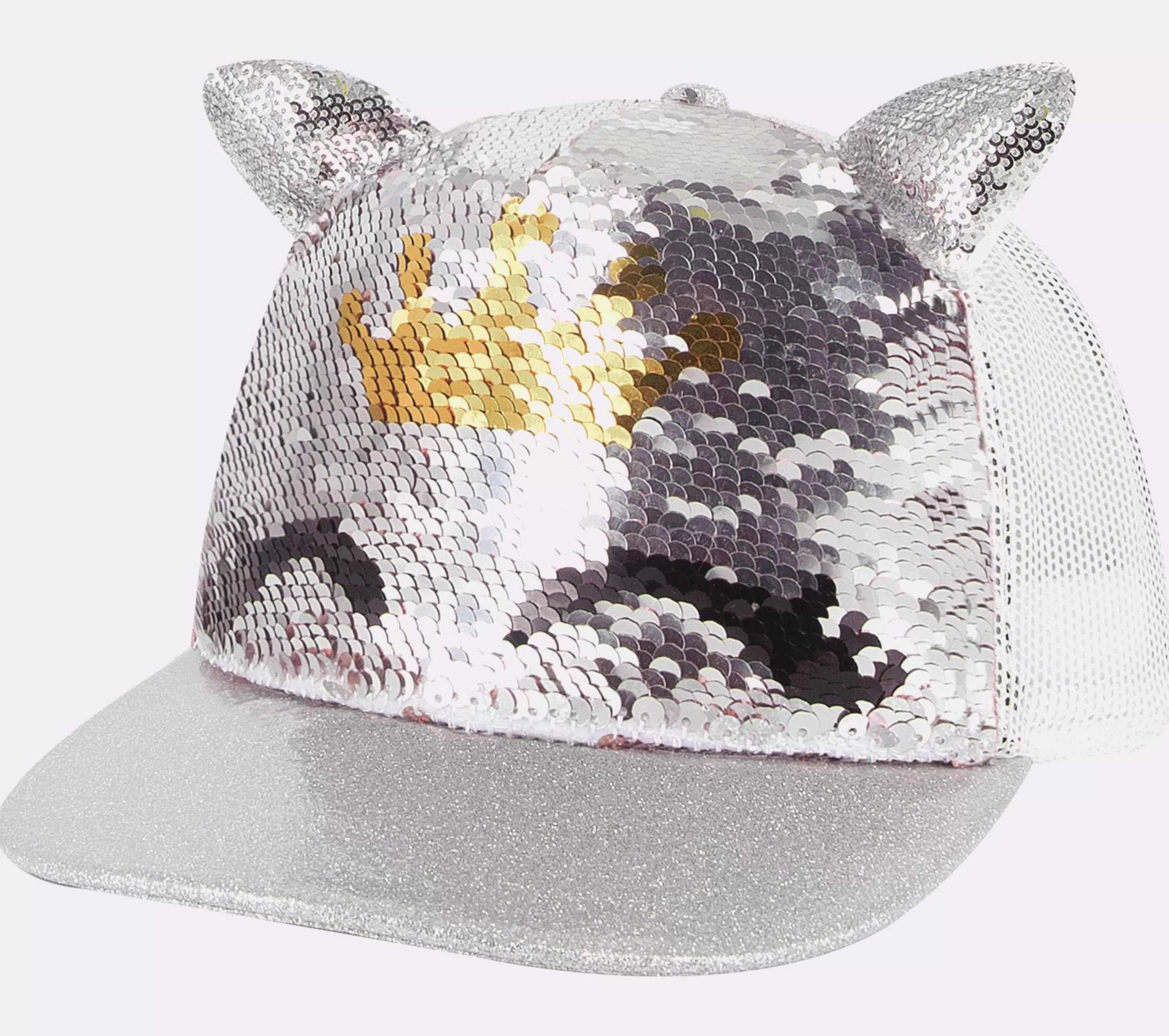 Acessórios Para A Cabeça | Chapéus E Gorros | SKECHERS Caticorn Sequin Trucker Hat ROSA / DOURADO