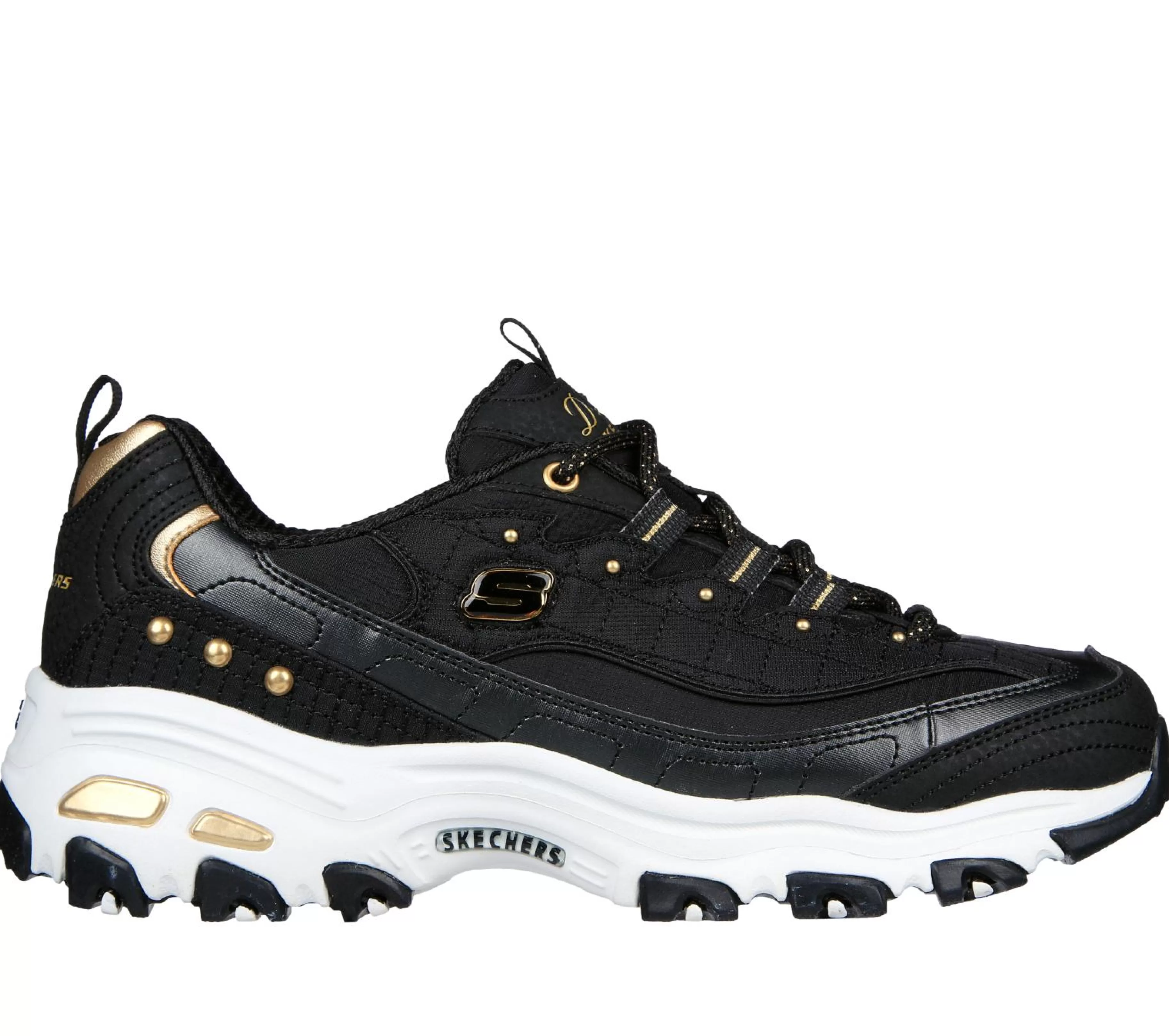 Com Atacadores | Sapatilhas Casuais | SKECHERS D'Lites PRETO / DOURADO