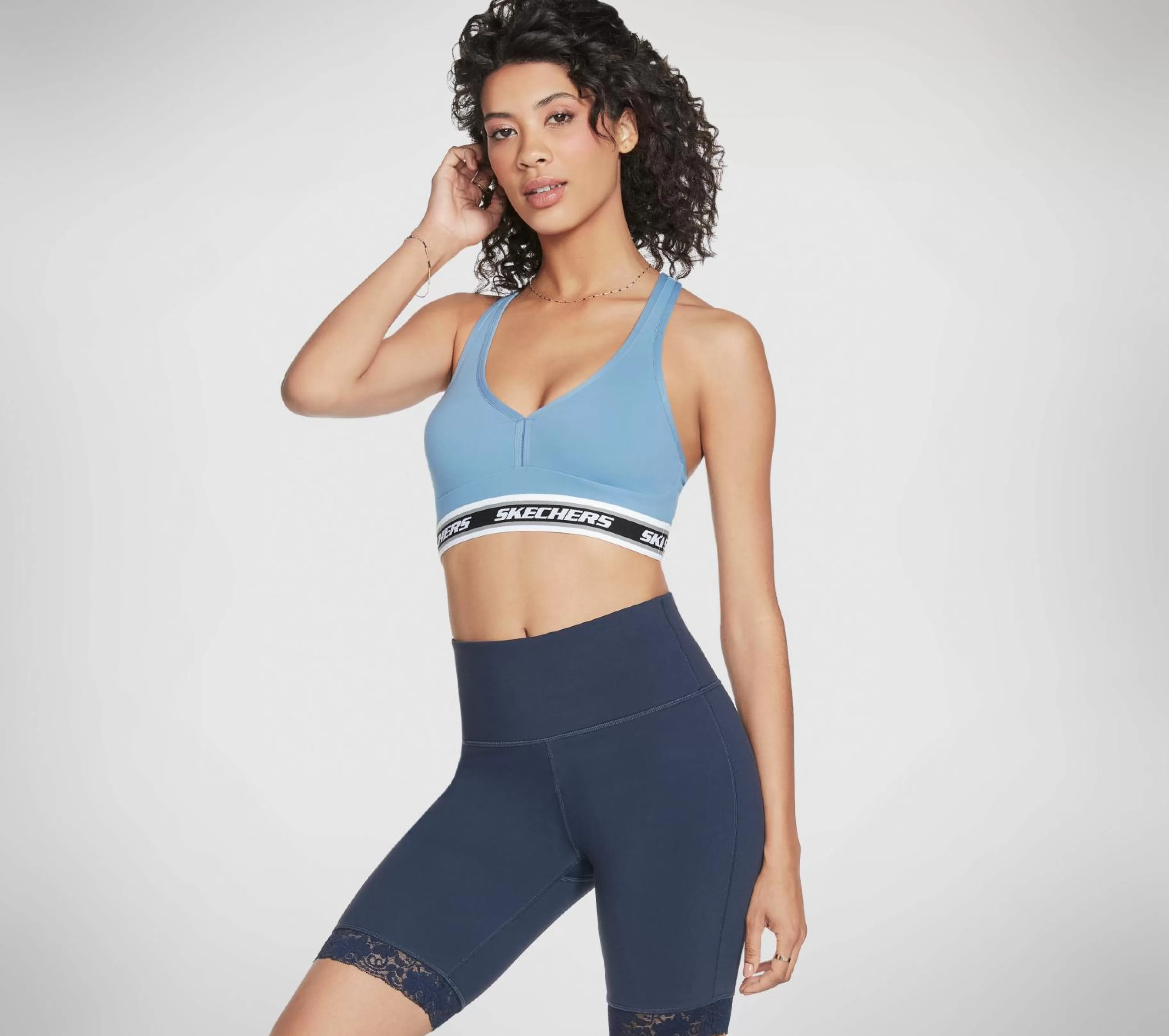 Partes De Cima | Partes De Cima | SKECHERS GO WALK Jacquard Bra AZUL / CINZENTO