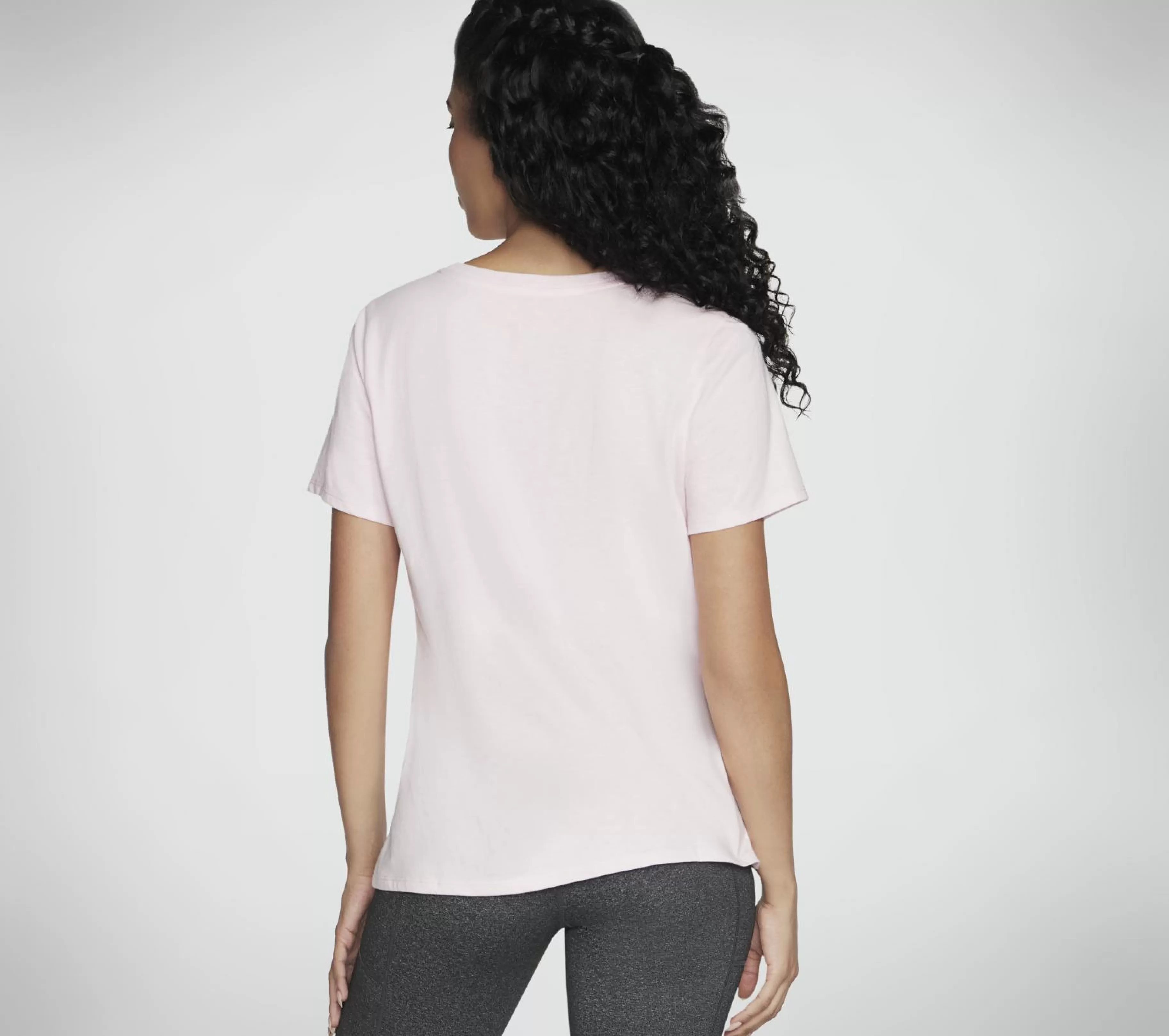 Partes De Cima | Partes De Cima | SKECHERS Metallic Logo Tee ROSA / PRATEADO