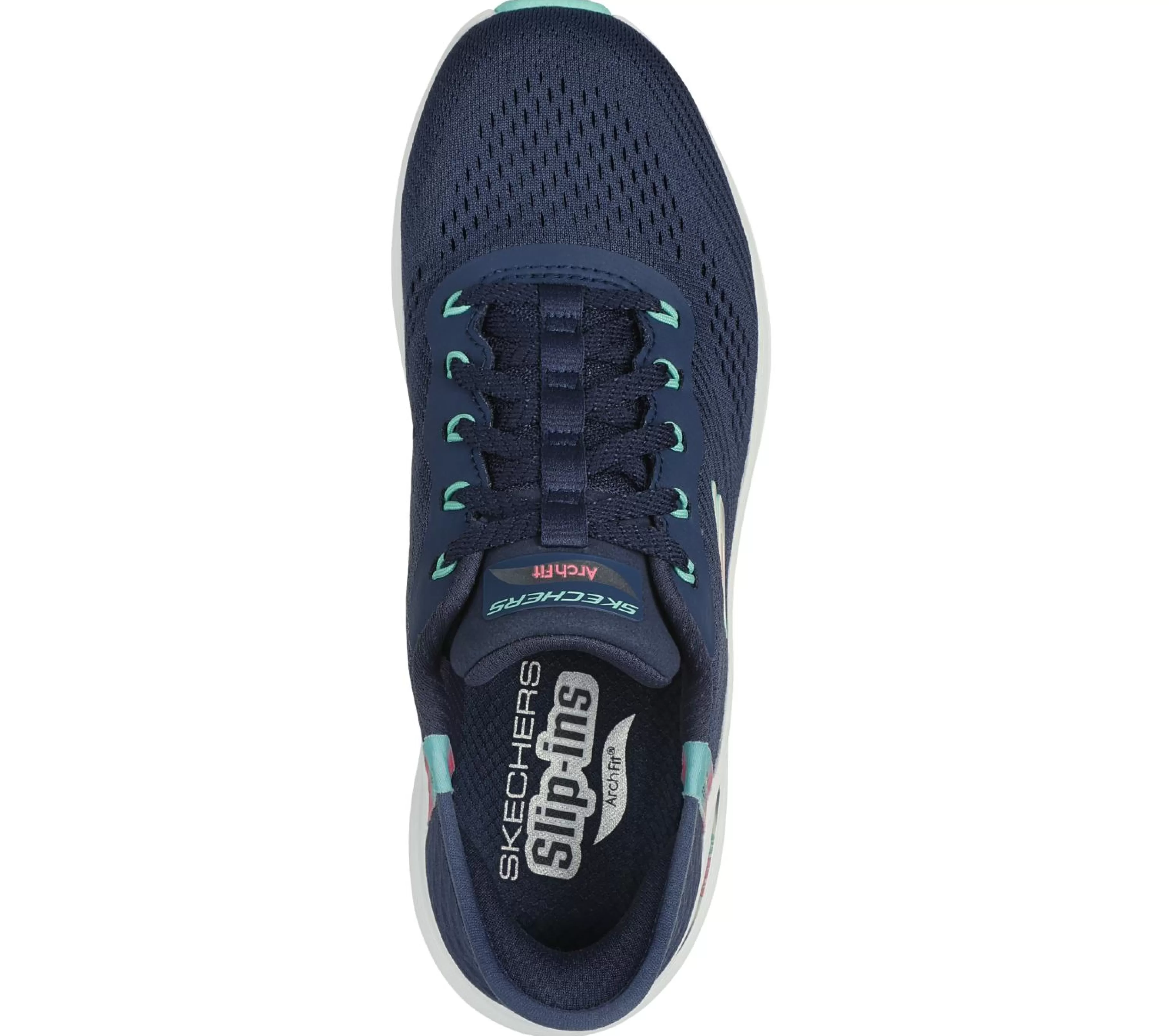 Com Atacadores | Calçado Sem Atacadores | SKECHERS Slip-ins: Arch Fit 2.0 - Easy Chic NAVY / TURQUESA