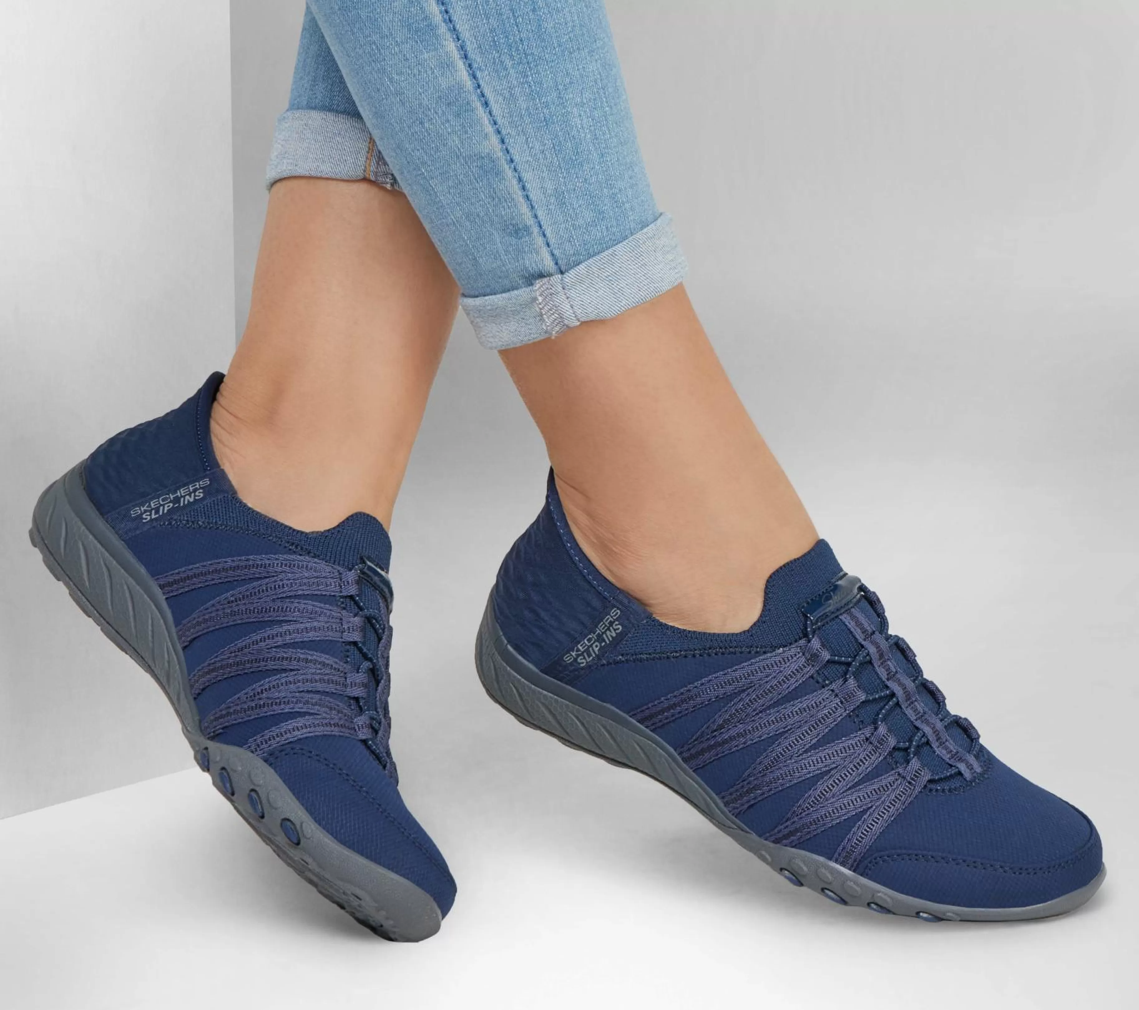 Calçado Sem Atacadores | Hands Free Slip-Ins | SKECHERS Slip-ins: Breathe-Easy - Roll-With-Me NAVY