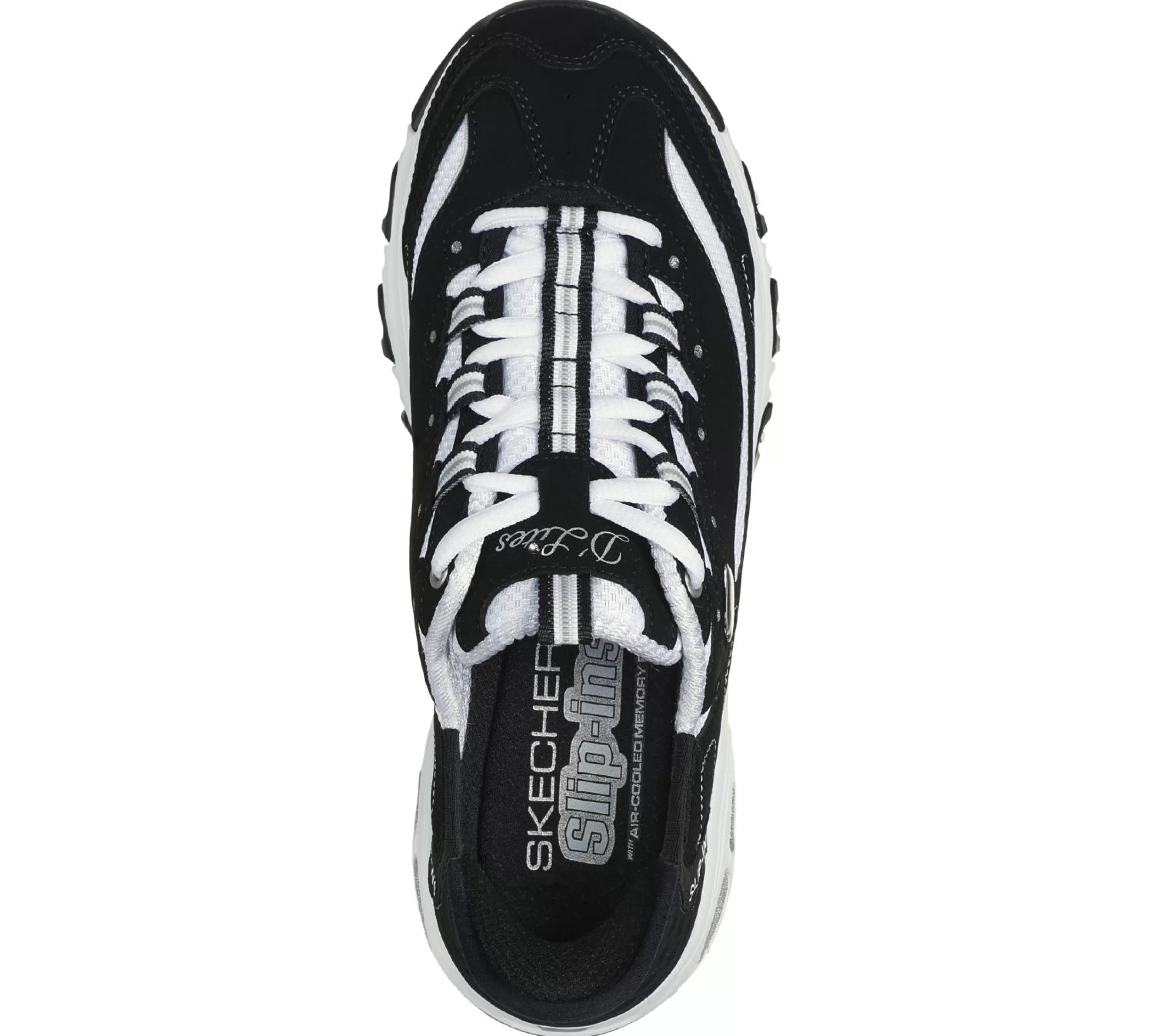 Com Atacadores | Calçado Sem Atacadores | SKECHERS Slip-ins: D'Lites - New Classic PRETO / BRANCO