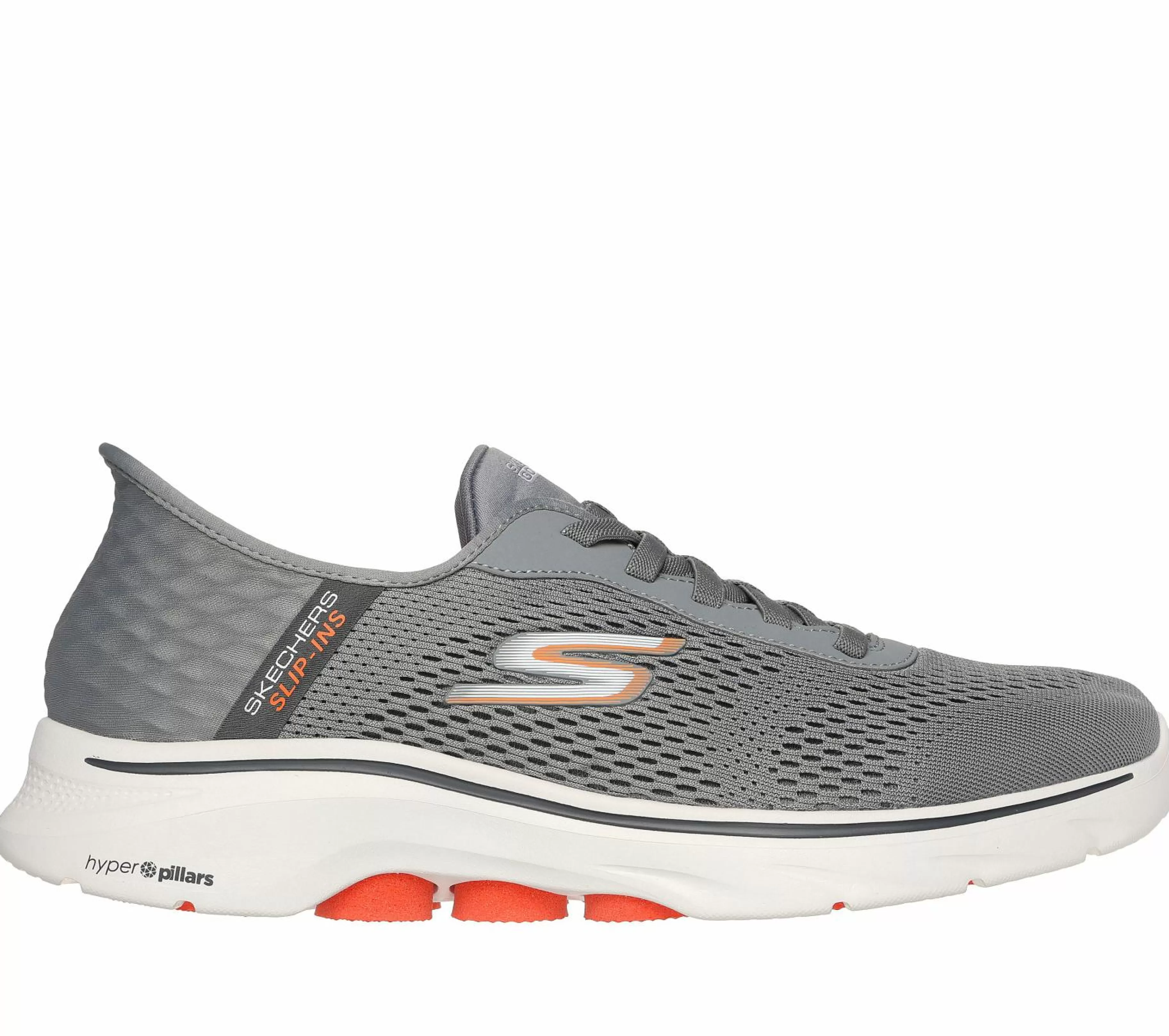 Calçado Sem Atacadores | Hands Free Slip-Ins | SKECHERS Slip-ins: GO WALK 7 - Free Hand 2 CINZENTO / LARANJA