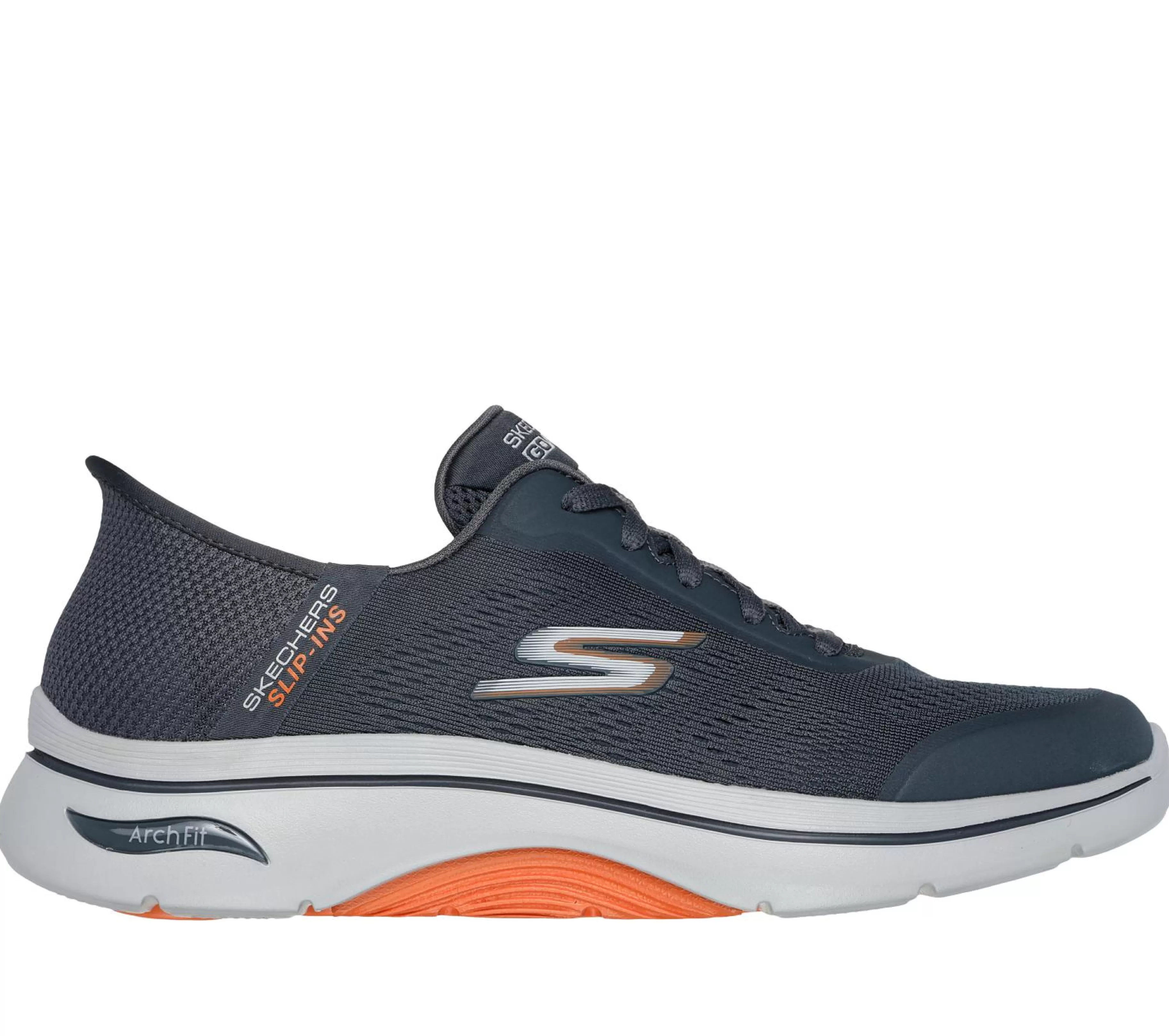 Calçado Sem Atacadores | Hands Free Slip-Ins | SKECHERS Slip-ins: GO WALK AF 2.0 - Simplicity 2 CARVÃO / LARANJA