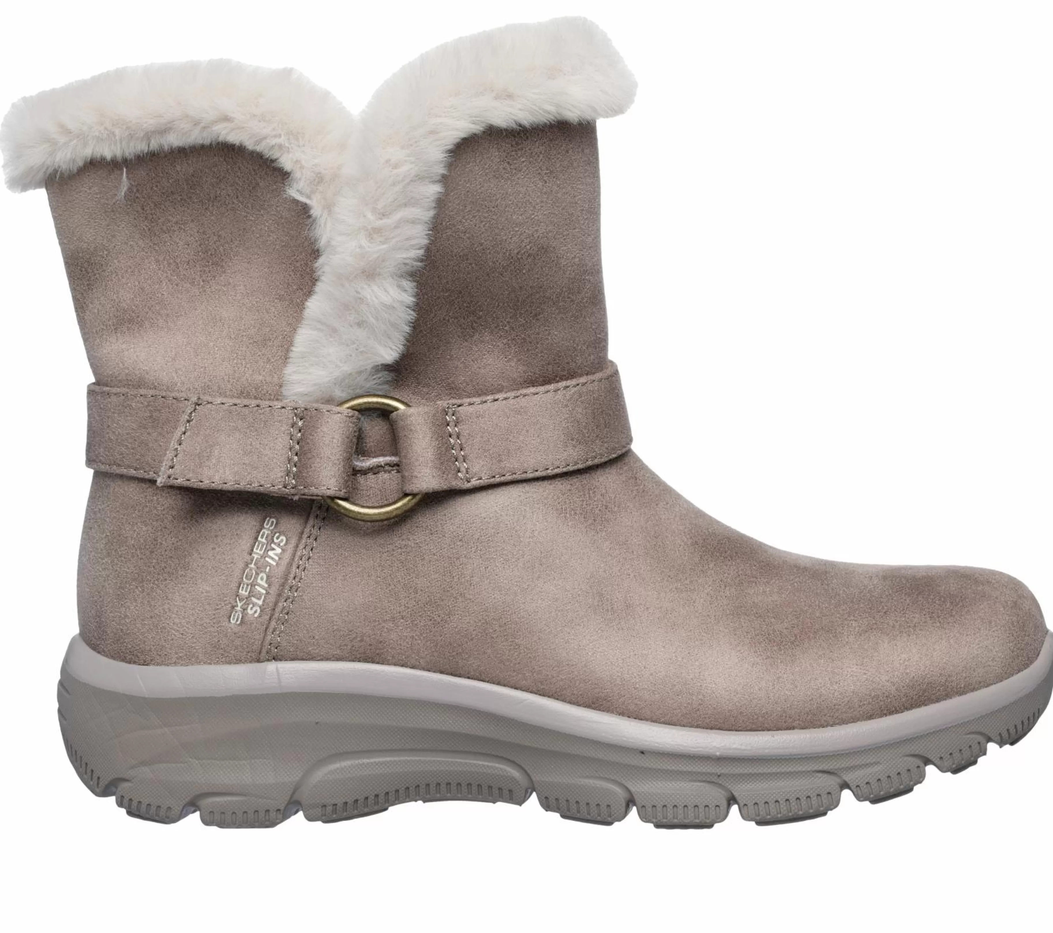 Calçado Sem Atacadores | Botas | SKECHERS Slip-ins Relaxed Fit: Easy Going - Dreamers Move TAUPE ESCURO