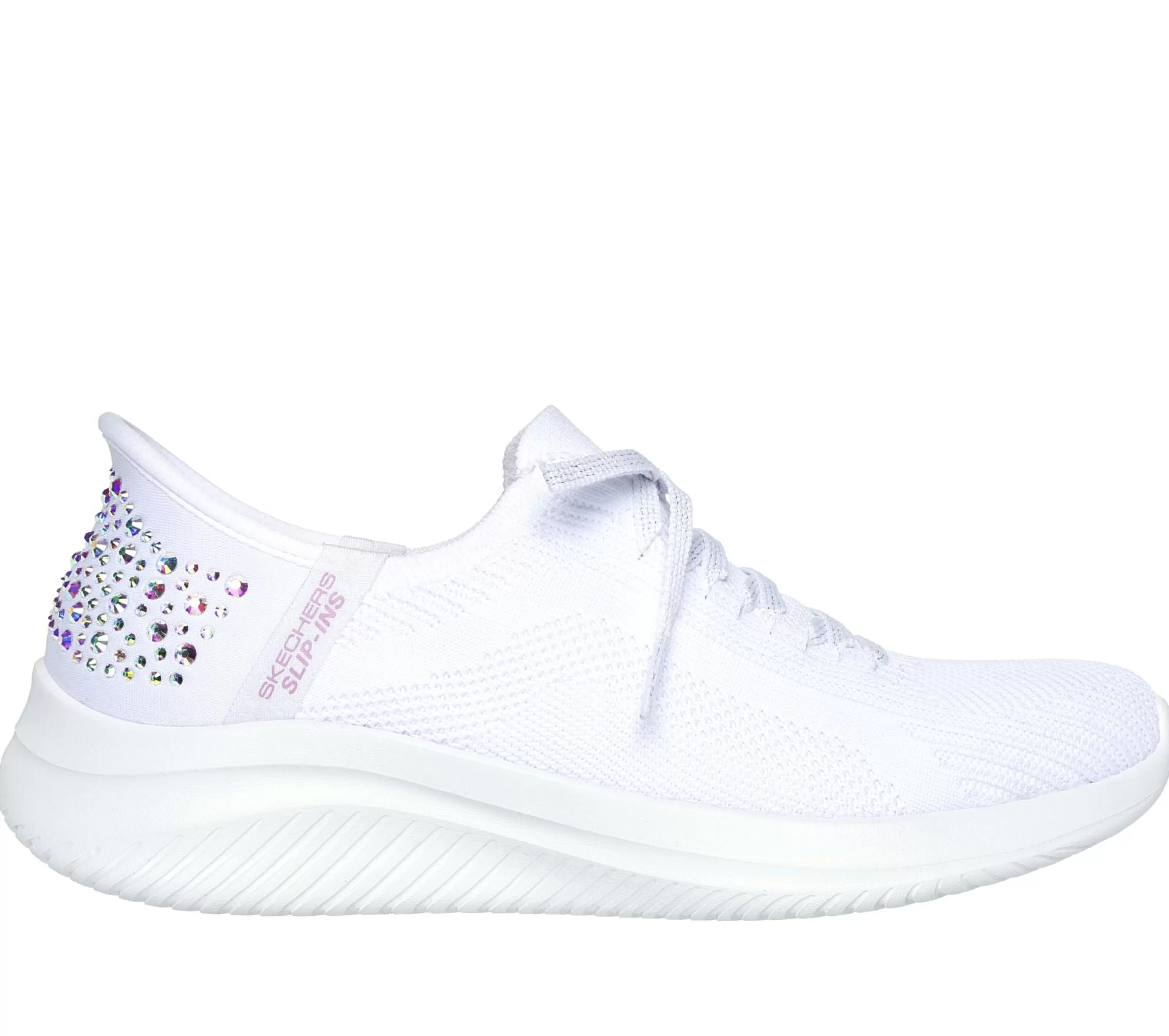 Calçado Sem Atacadores | Hands Free Slip-Ins | SKECHERS Slip-ins: Ultra Flex 3.0 - Shining Glitz BRANCO