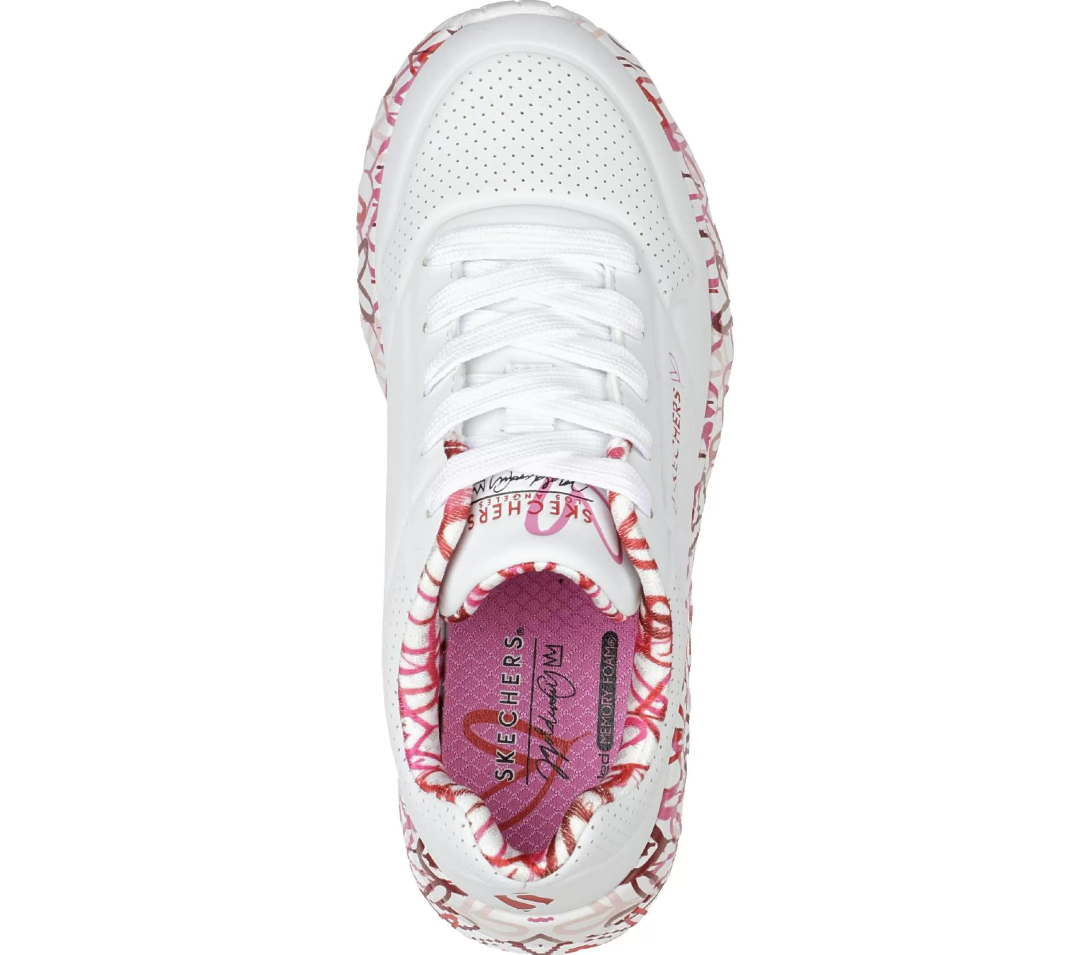 Com Atacadores | Sapatilhas | SKECHERS X JGoldcrown: Uno Lite - Lovely Luv BRANCO / VERMELHO