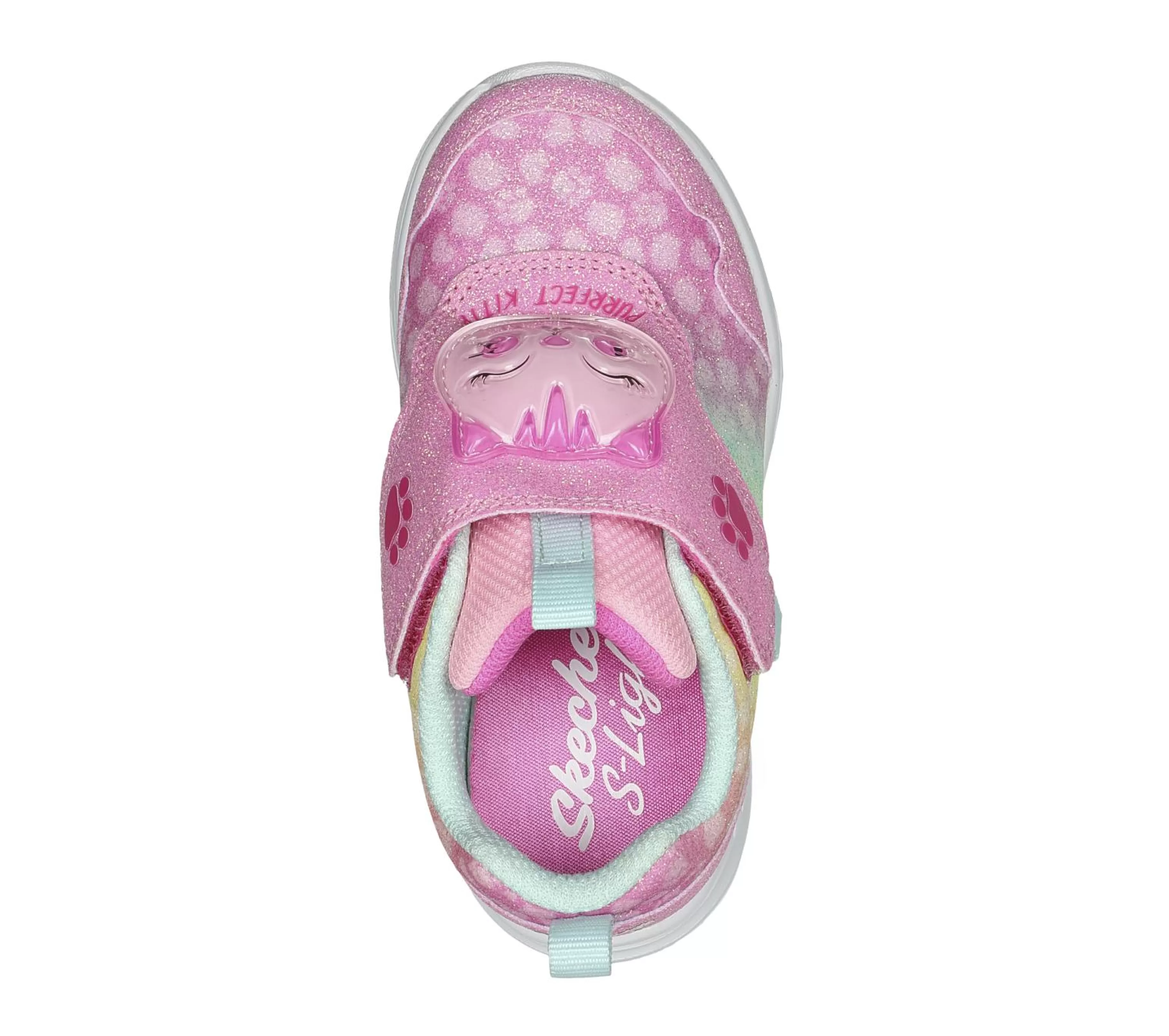 Calçado Sem Atacadores | Luzes | SKECHERS S-Lights: Glimmer Kicks - Skech Pets ROSA / MULTICOR