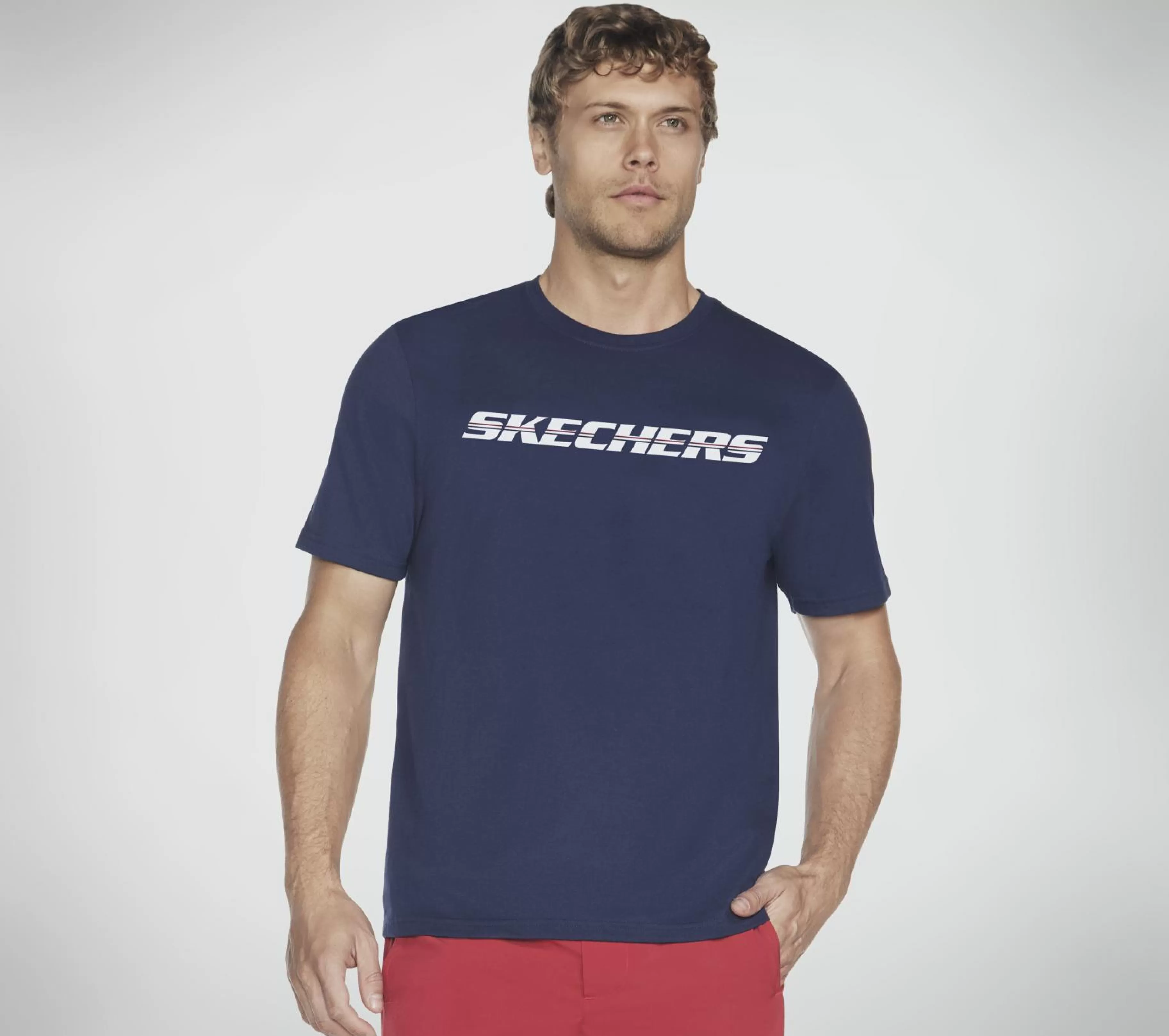 Partes De Cima | Partes De Cima | SKECHERS Strikethrough Tee NAVY