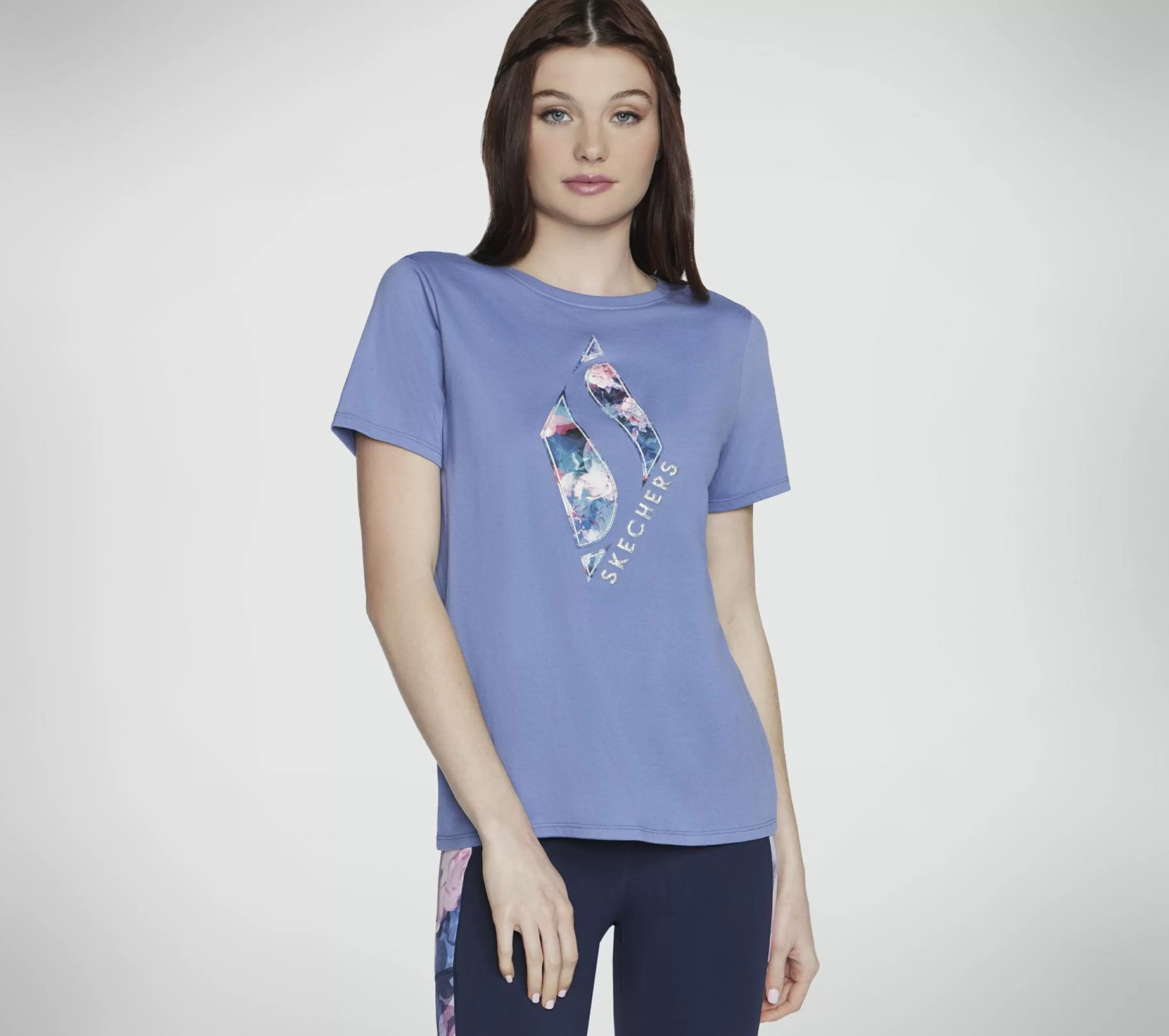 Partes De Cima | Partes De Cima | SKECHERS Summer Rose Tee ROXO / PRATEADO