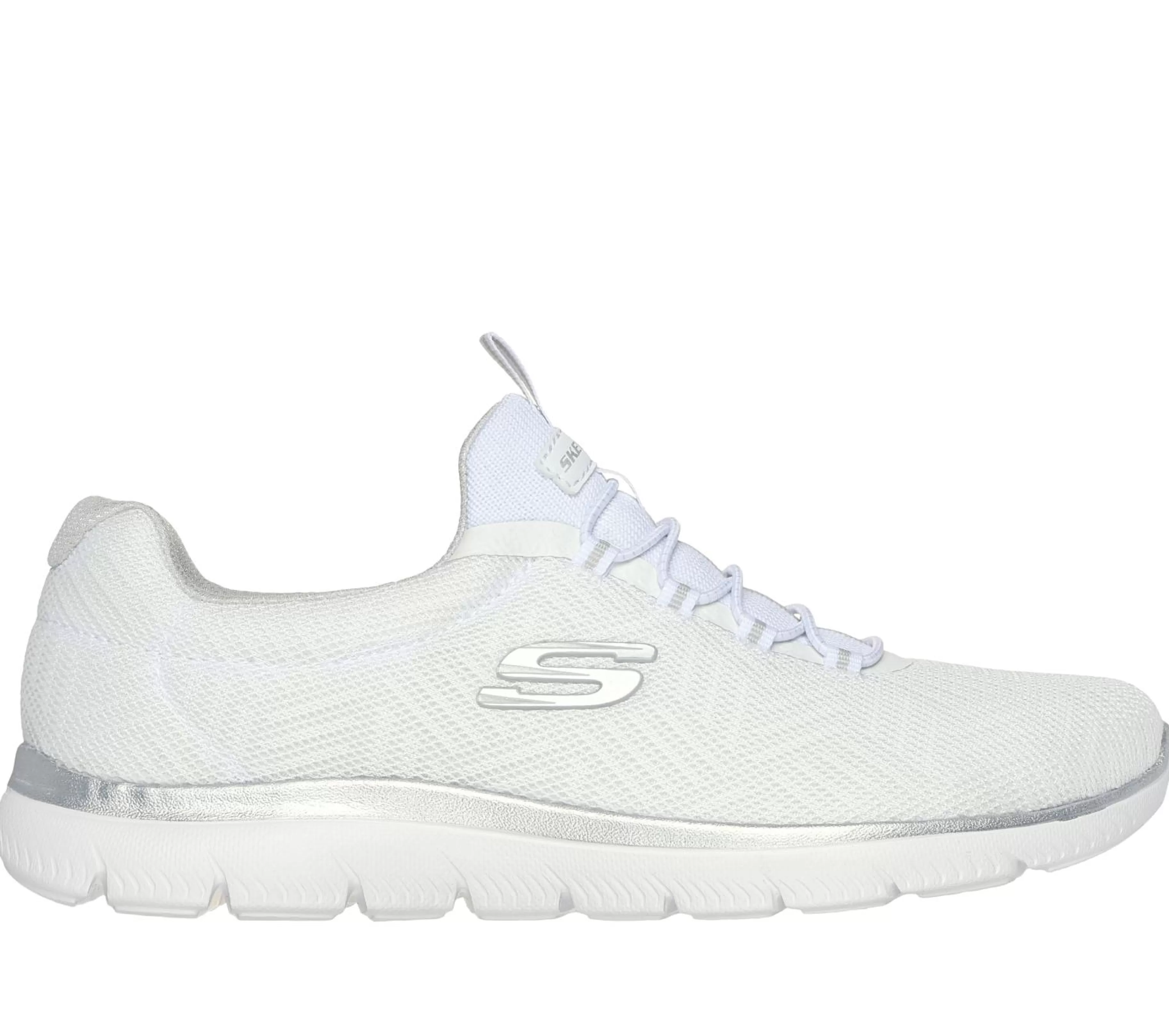 Calçado Sem Atacadores | Sapatilhas Casuais | SKECHERS Summits - Artistry Chic BRANCO / PRATEADO