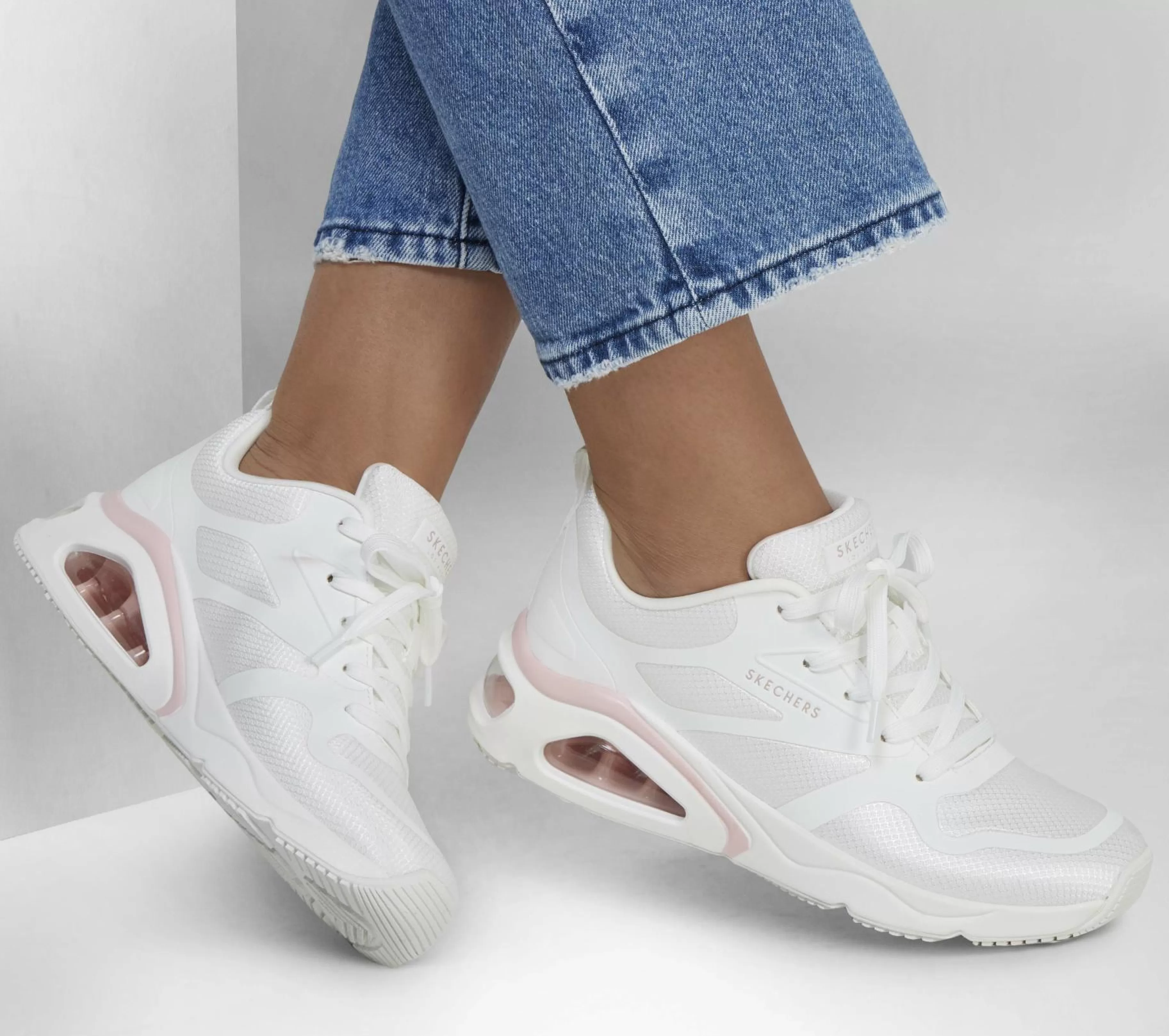 Com Atacadores | Sapatilhas Casuais | SKECHERS Tres-Air Uno - Revolution-Airy BRANCO